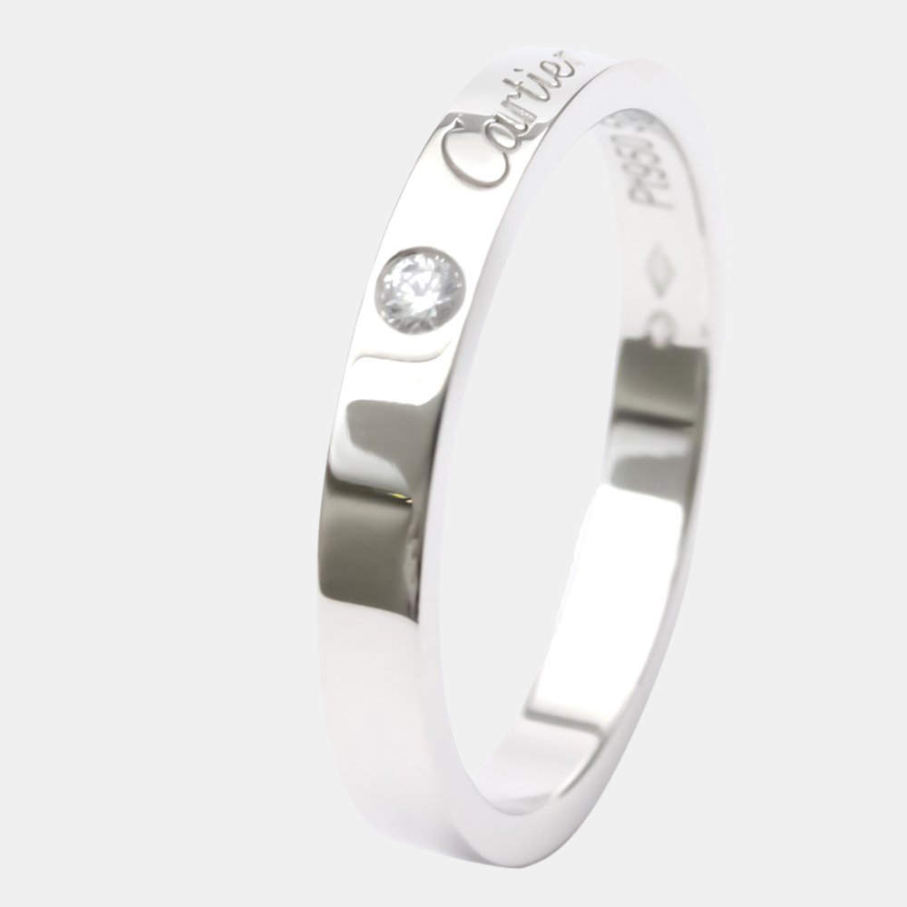 مملوكة مسبقًا Cartier C De Cartier Platinum Diamond Ring EU 58