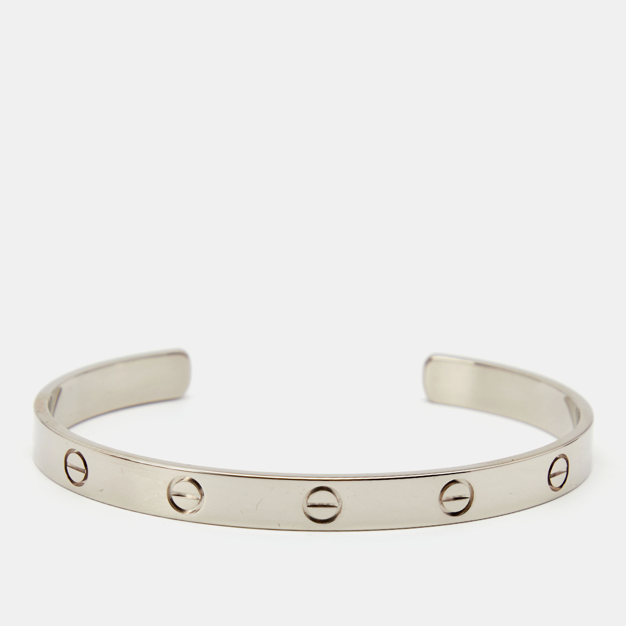 Pre Owned سوار كارتييه لوف ذهب أبيض عيار 18 مفتوح مقاس 19