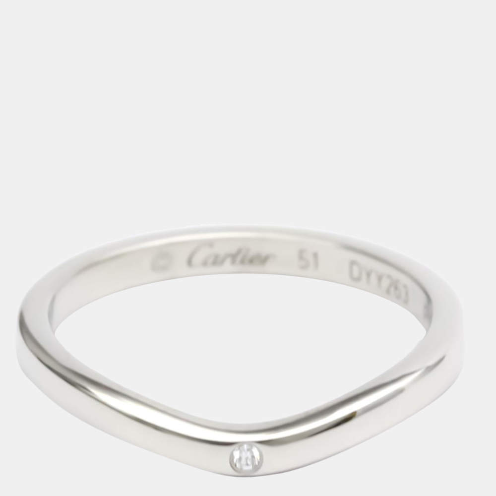 Pre Owned Cartier Ballerine Platinum Diamond Ring EU 51