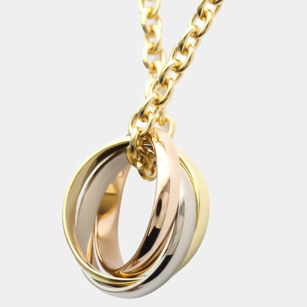 مملوكة مسبقًا Cartier Trinity 18K Yellow Rose and White Gold Necklace