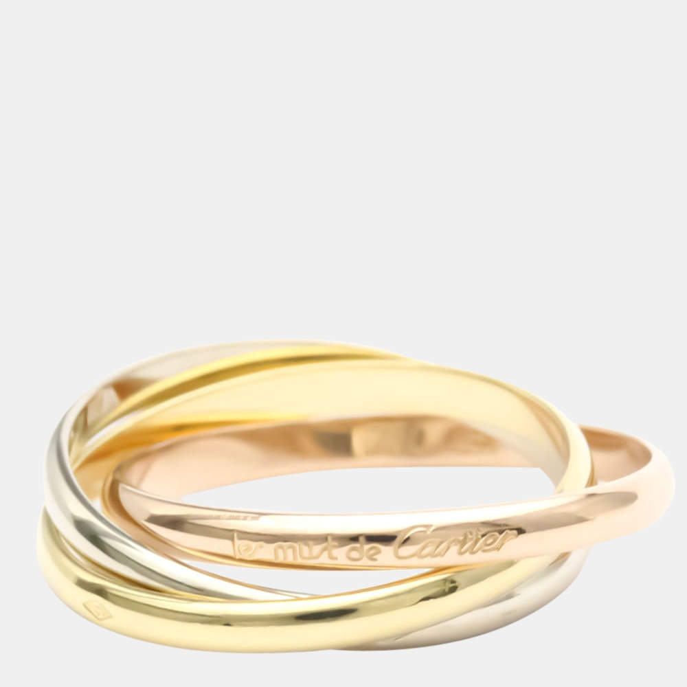 Pre Owned Cartier Les Muste De Cartier 18K Trinity Yellow Rose and White Gold Ring EU 51
