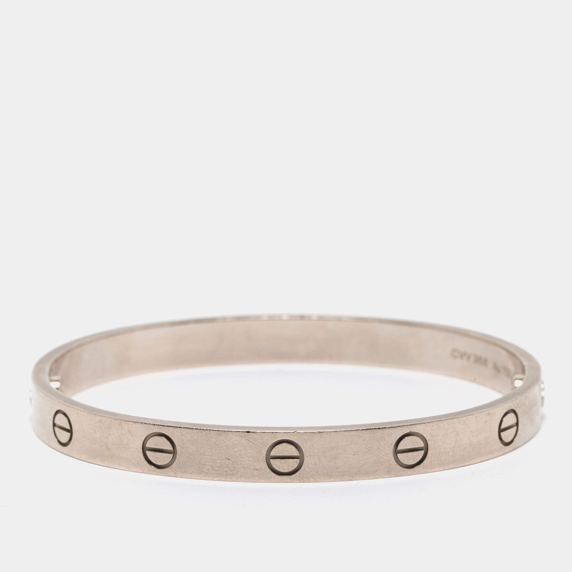 مملوكة مسبقًا Cartier Love 18k White Gold Bangle Bracelet 17