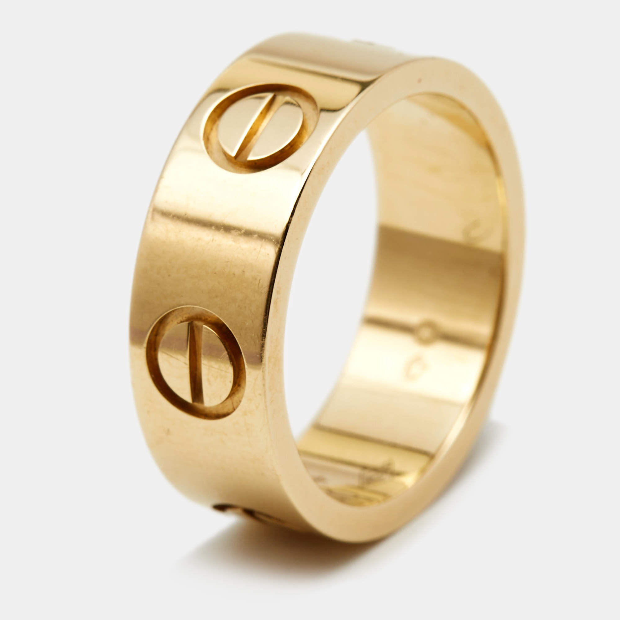 Cartier Love 18k Yellow Gold Band Ring Size 44