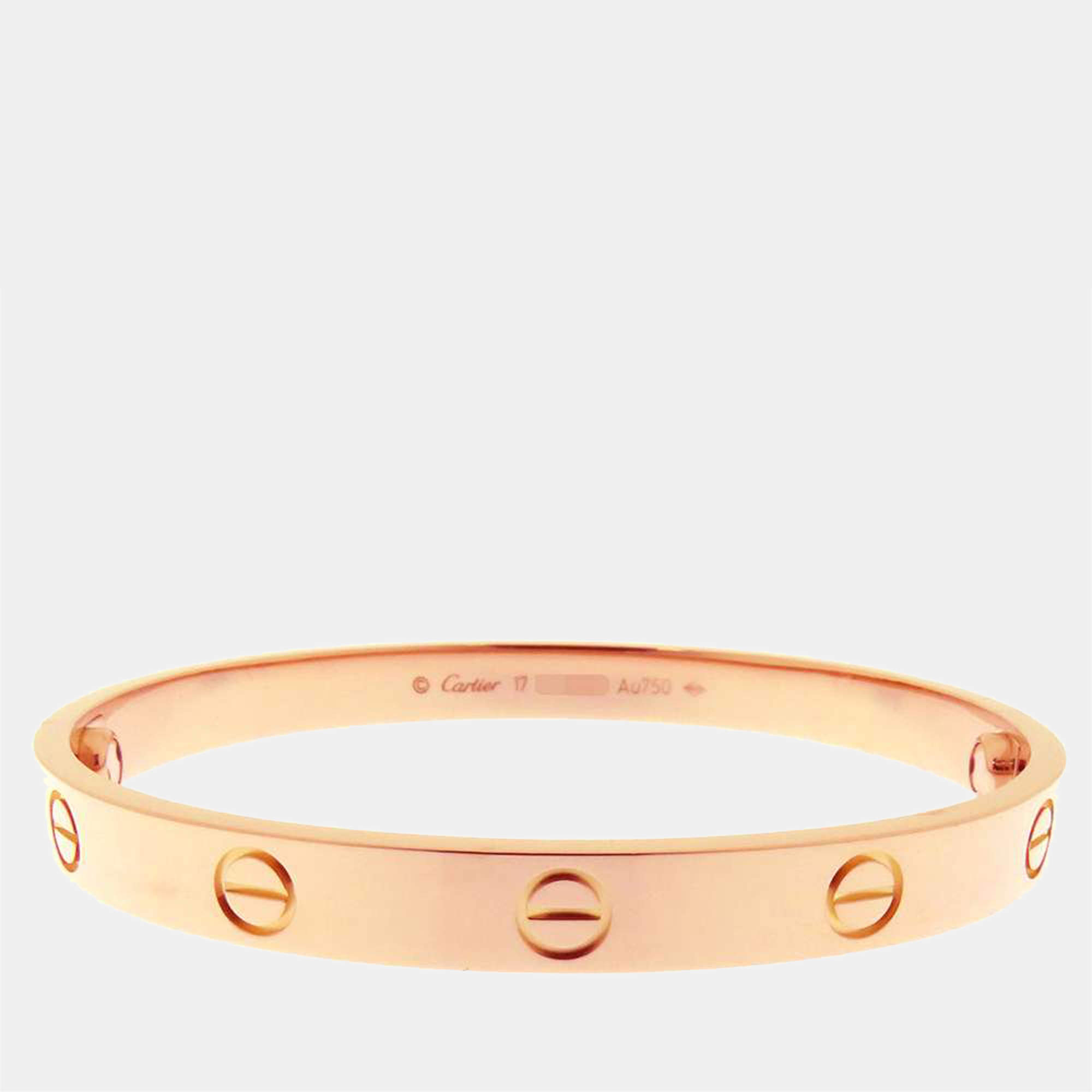 Pre Owned Cartier Love 18K Rose Gold Bracelet 17