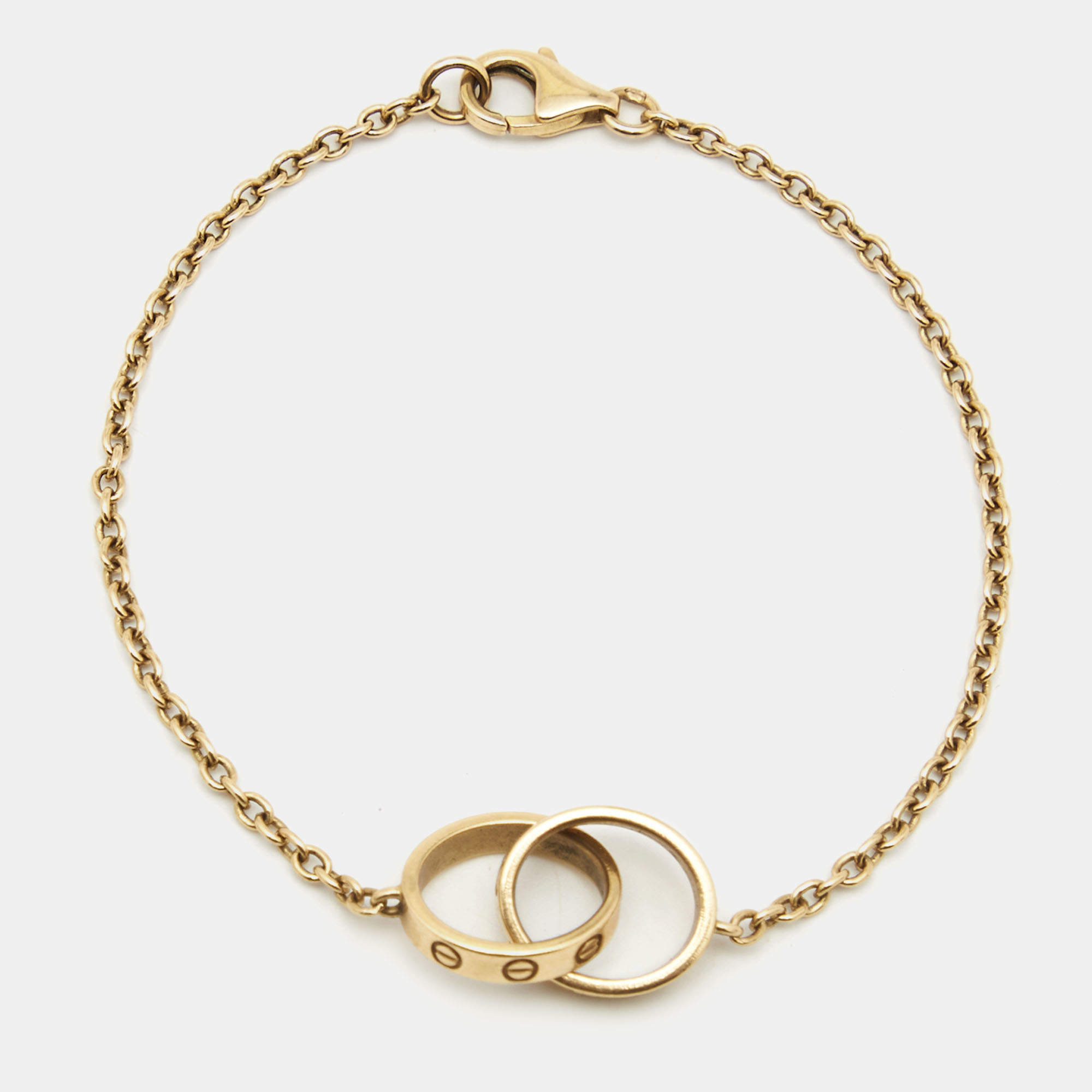 Pre Owned Cartier Love Interlocking Loop 18k Yellow Gold Bracelet