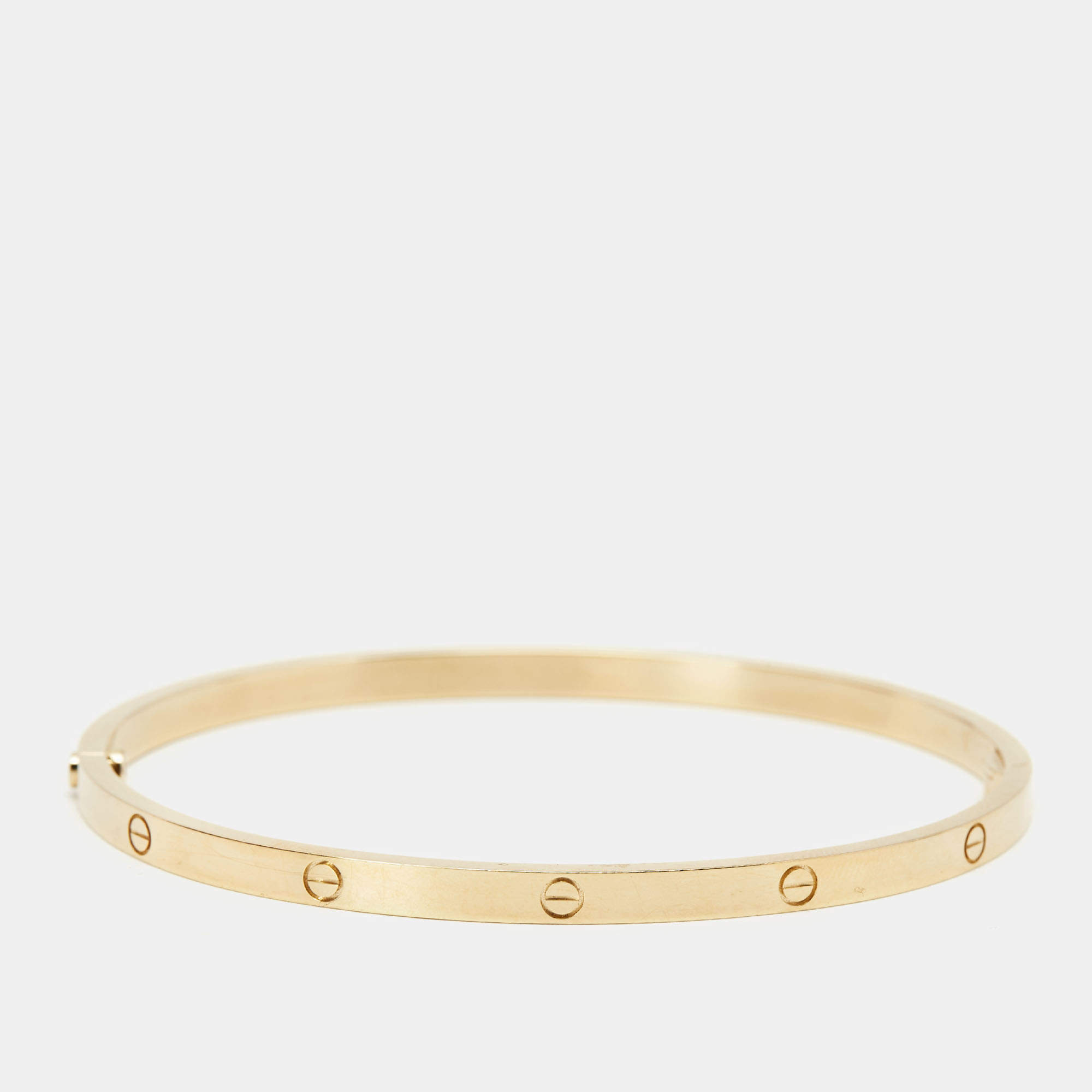 Pre Owned Cartier Love 18k Yellow Gold Small Model Bracelet 19