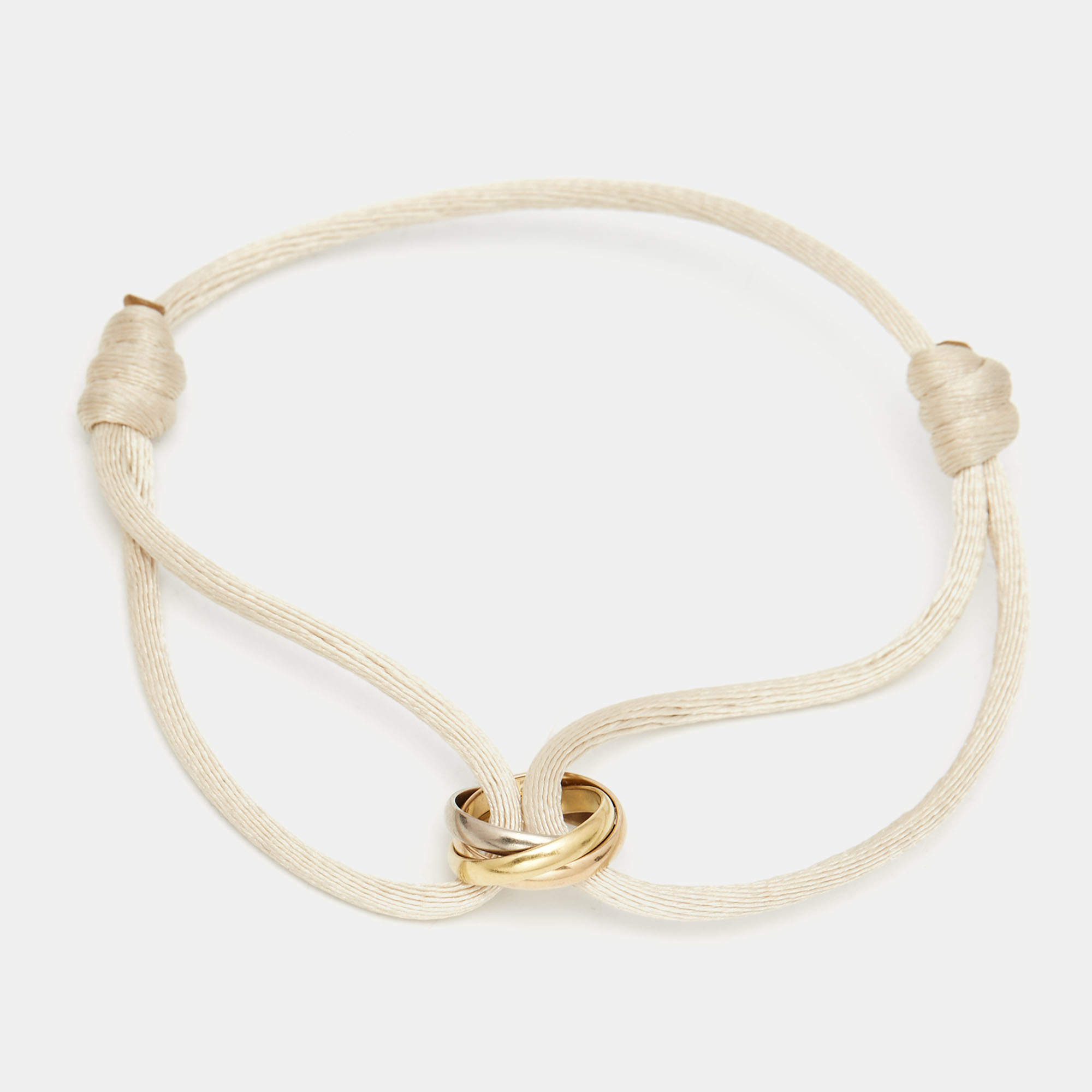 Pre Owned Cartier Trinity 18k Three Tone Gold Cord Bracelet