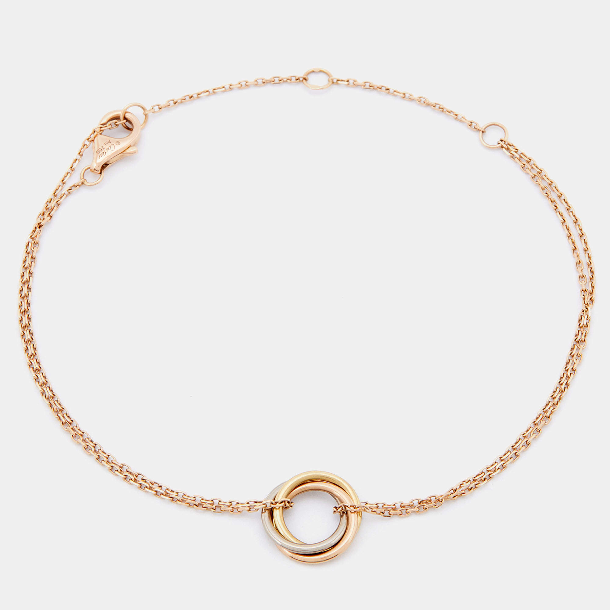 Pre Owned Cartier Trinity 18k Three Tone Gold Bracelet