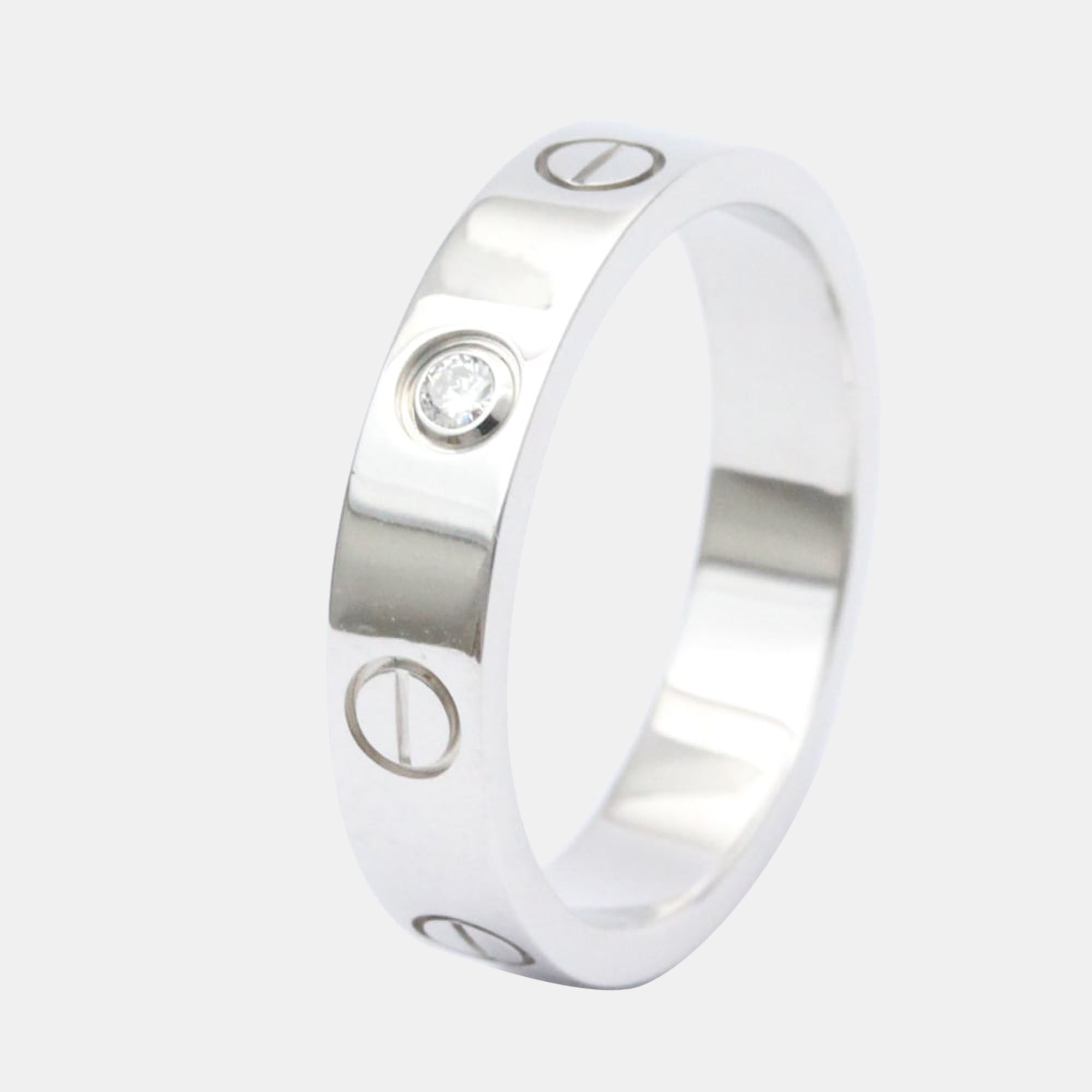 مملوكة مسبقًا Cartier Love 18K White Gold Diamond Ring EU 51