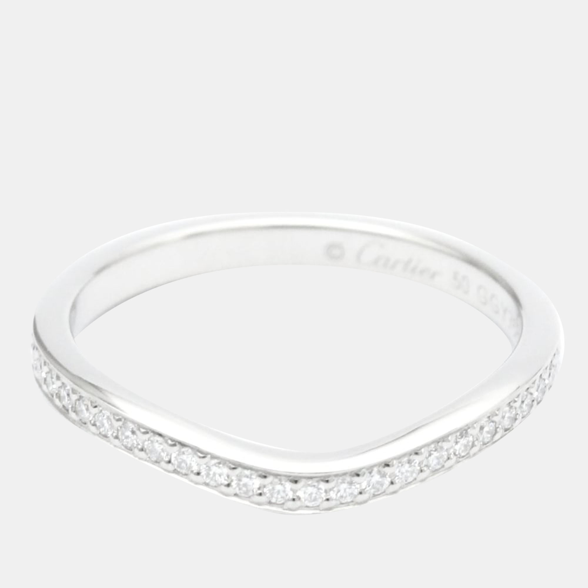 Pre Owned Cartier Ballerine Platinum Diamond Ring EU 50