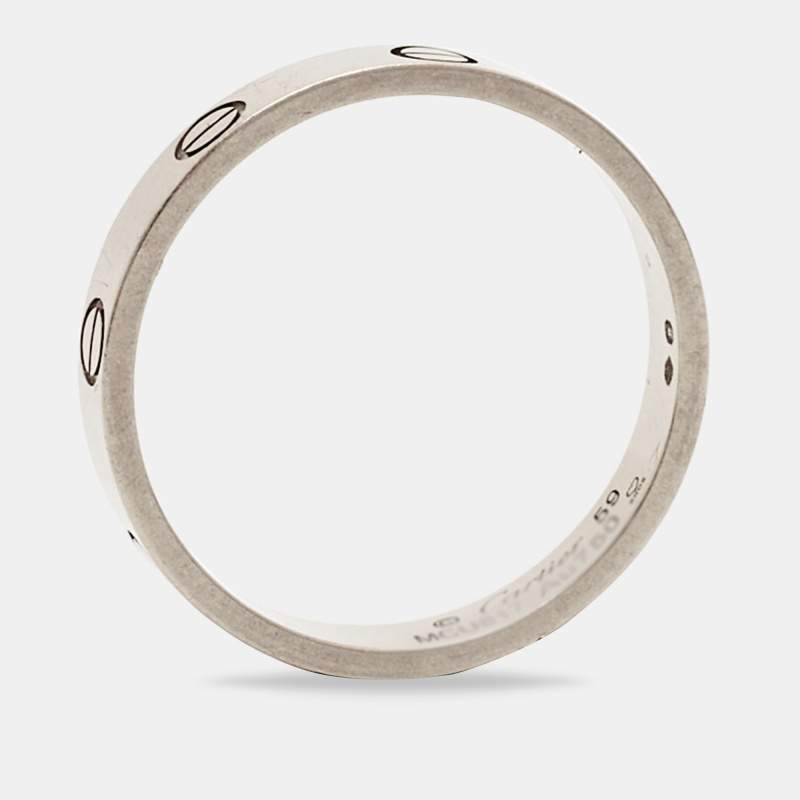 مملوكة مسبقًا خاتم زفاف كارتييه لوف حلقة ذهب أبيض عيار 18 مقاس 58