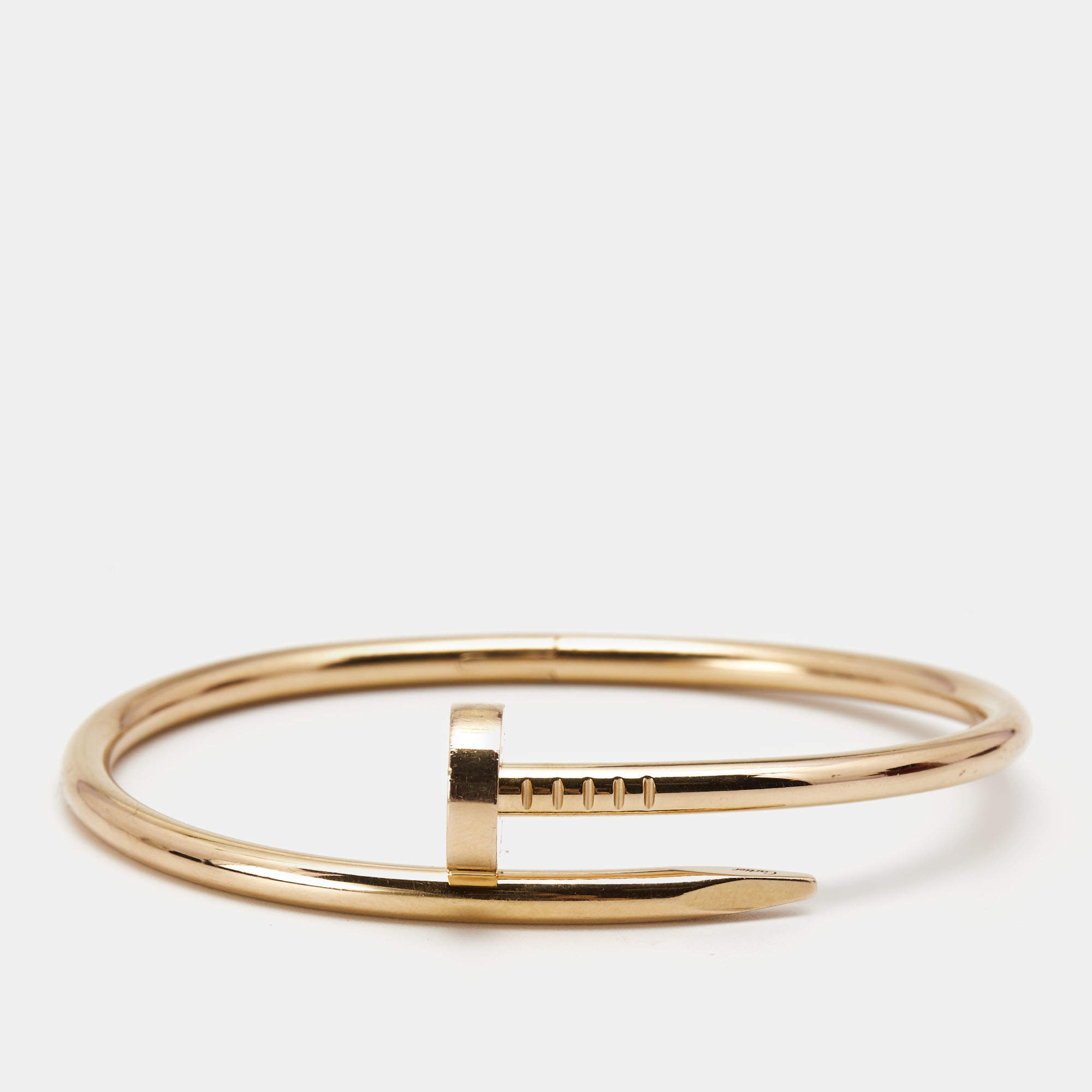 Pre Owned Cartier Juste Un Clou 18k Rose Gold Bracelet 17