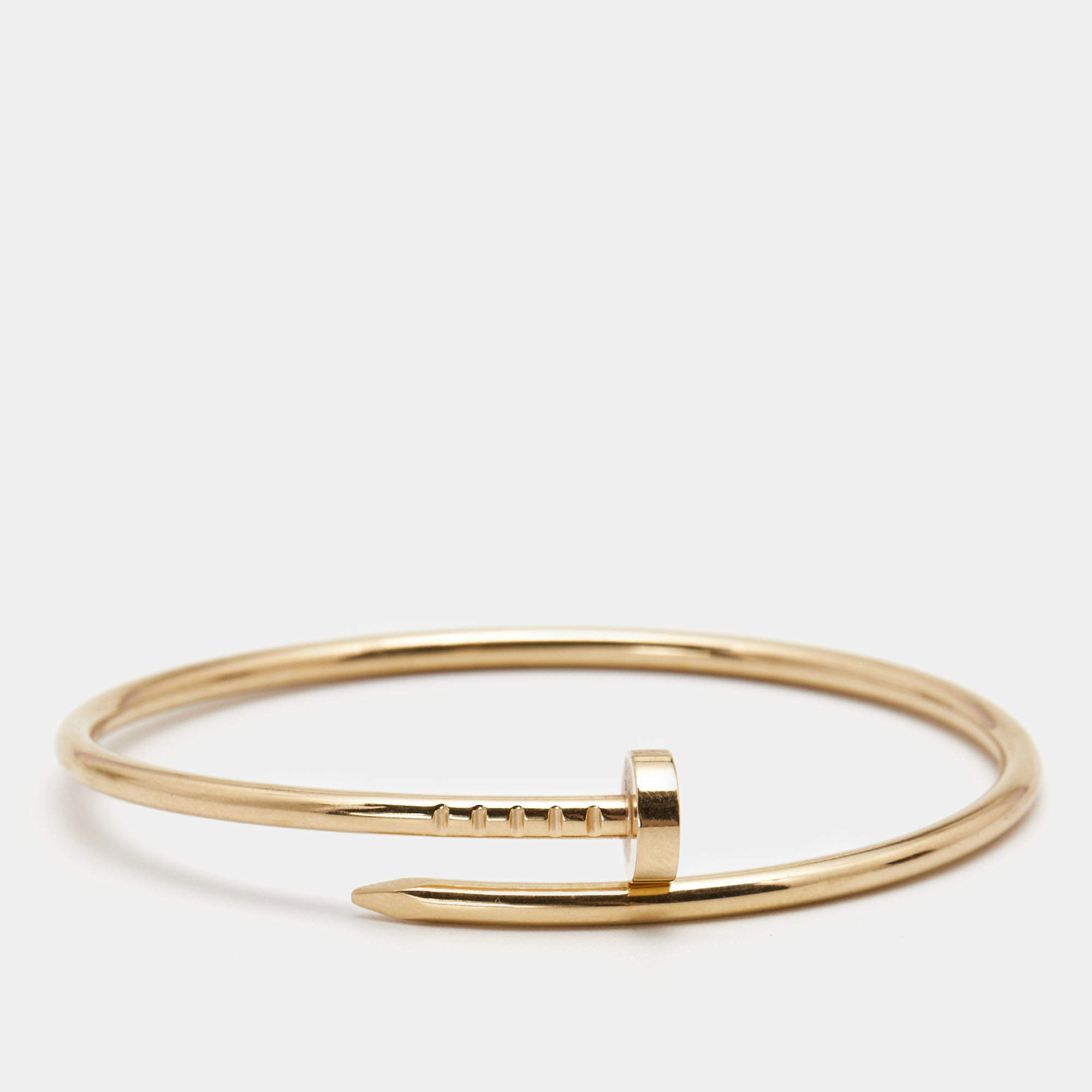 Pre Owned Cartier Juste Un Clou 18k Rose Gold Small Model Bracelet 15