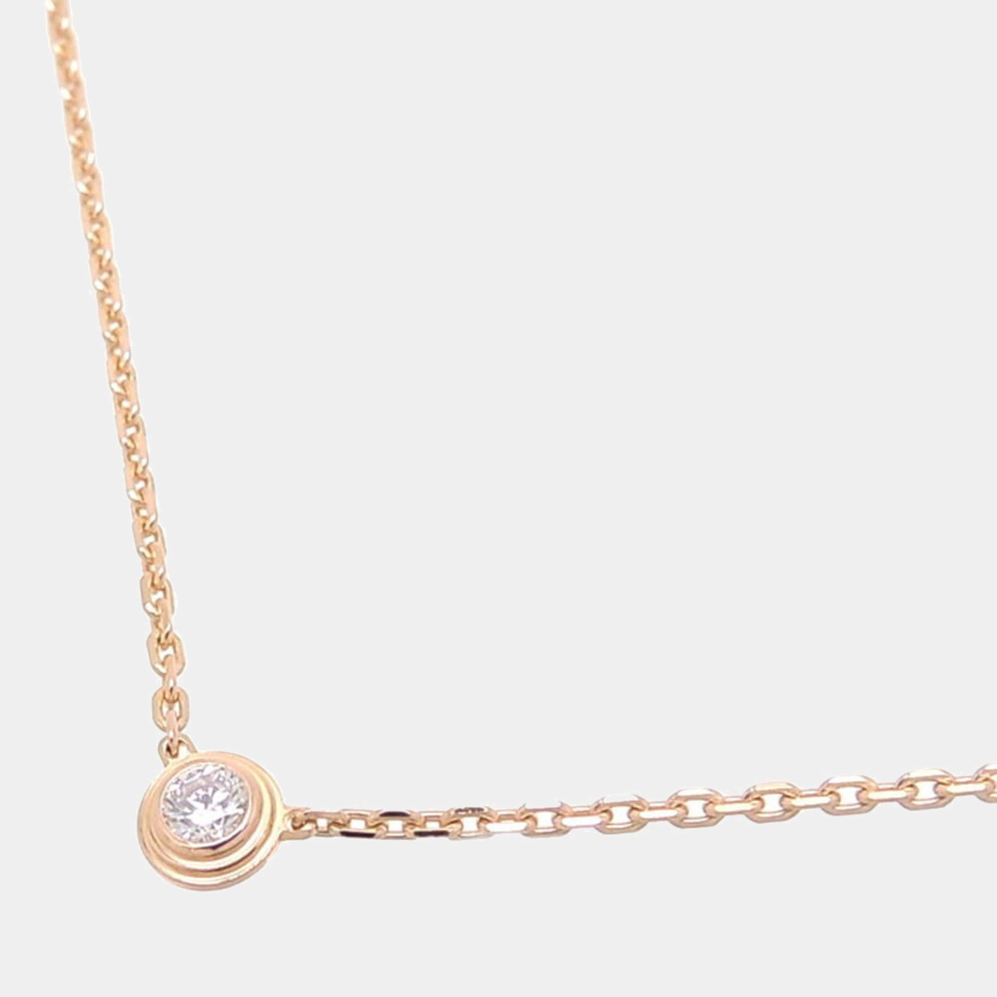 Pre Owned Cartier D'amour 18K Rose Gold Diamond Necklace