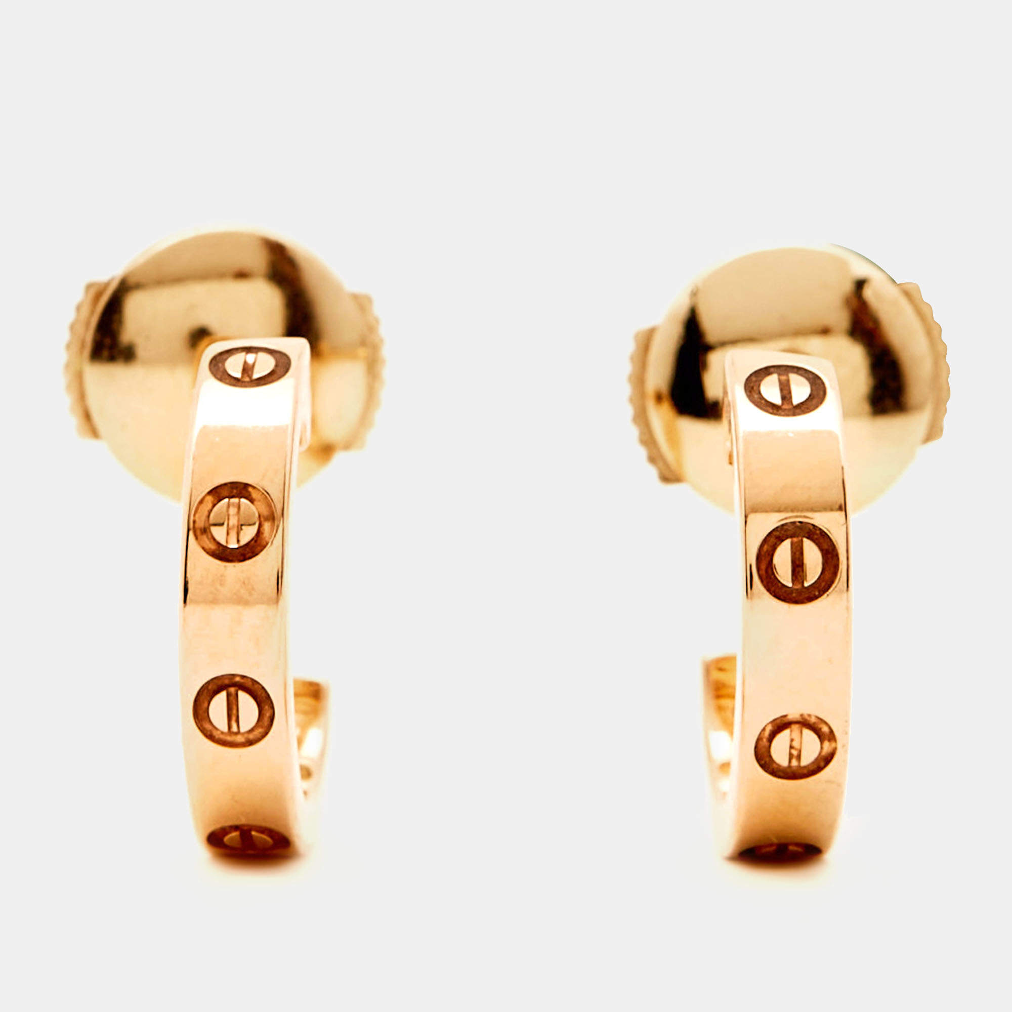 مملوكة مسبقًا أقراط كارتييه لوف ذهب وردي عيار 18 حلقات