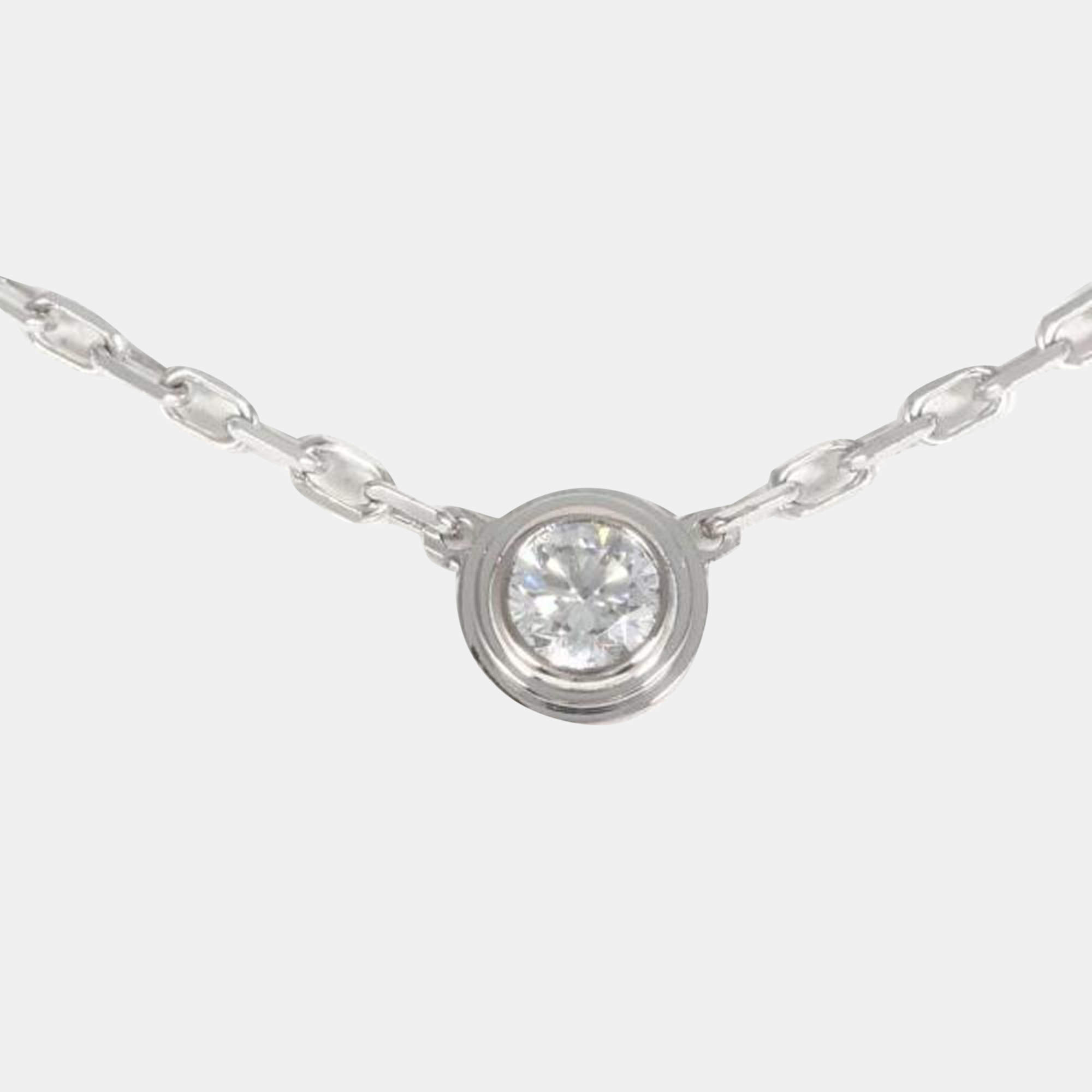 Pre Owned Cartier Cartier  d'Amour 18K White Gold Diamond Necklace