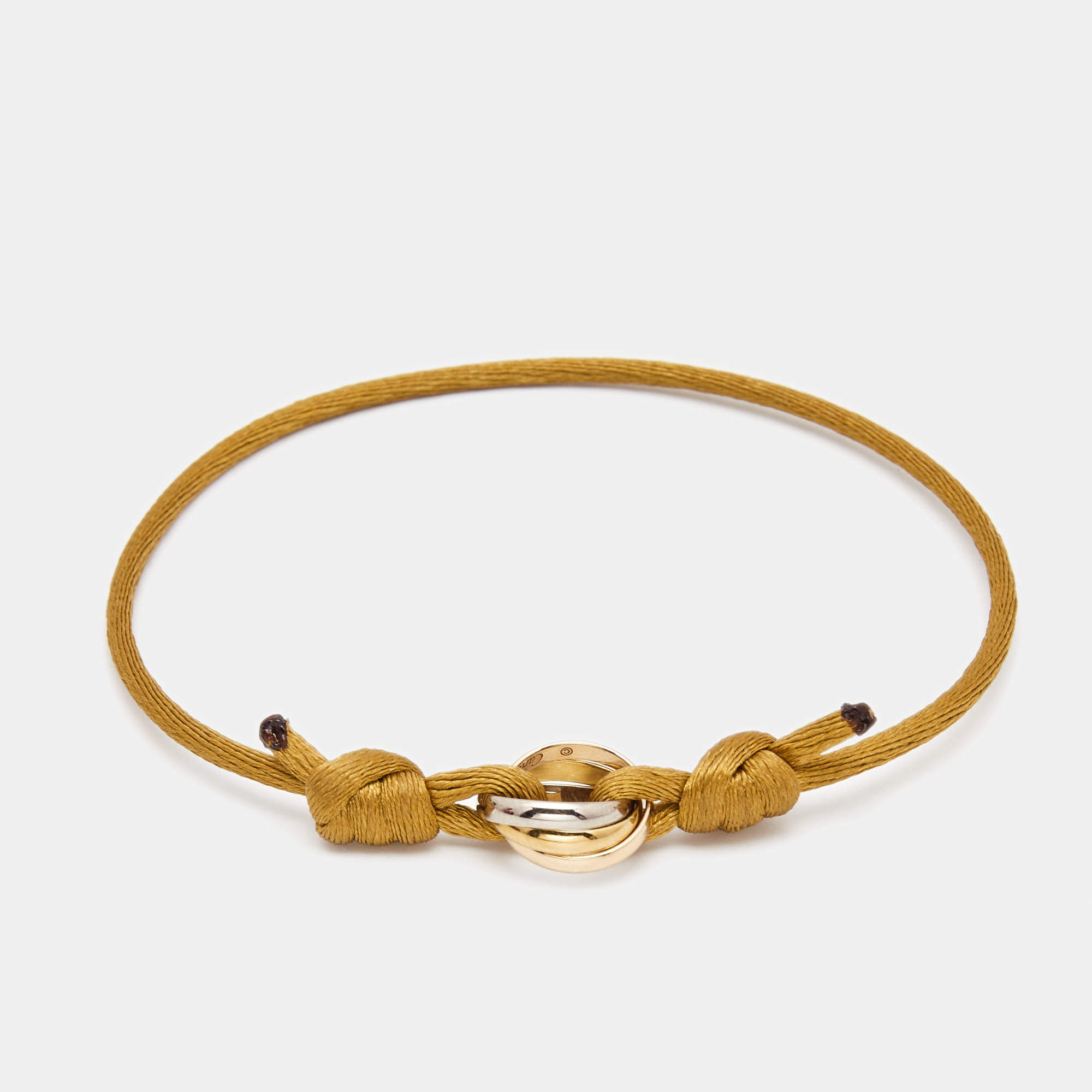 Cartier Trinity 18K Three Tone Gold Adjustable Cord Bracelet