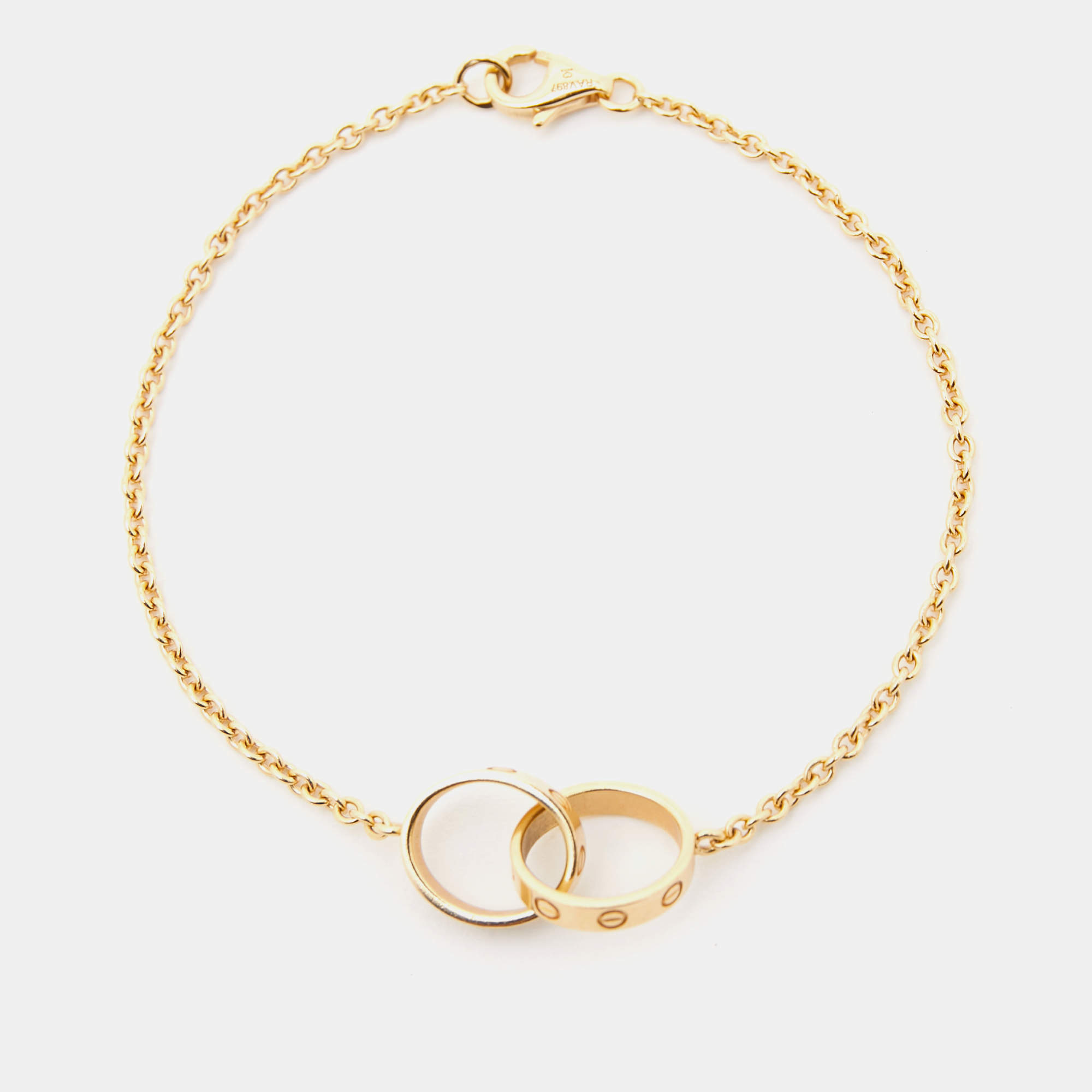 Pre Owned Cartier Love Interlocking Loops 18k Yellow Gold Bracelet