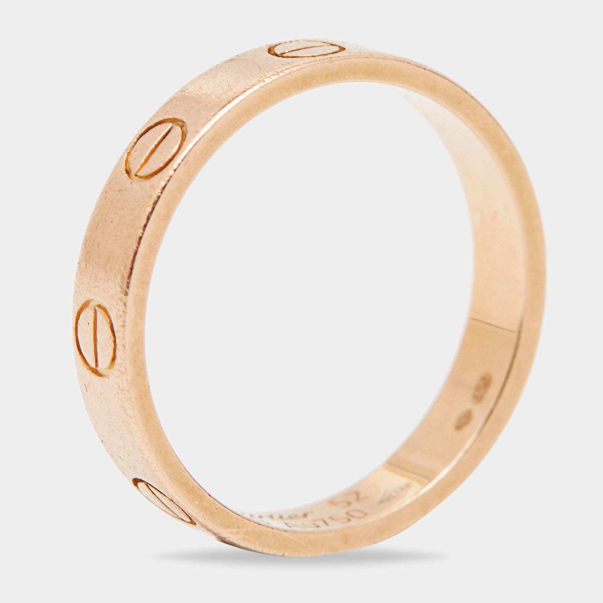 Cartier Love 18k Rose Gold Wedding Band Ring Size 52