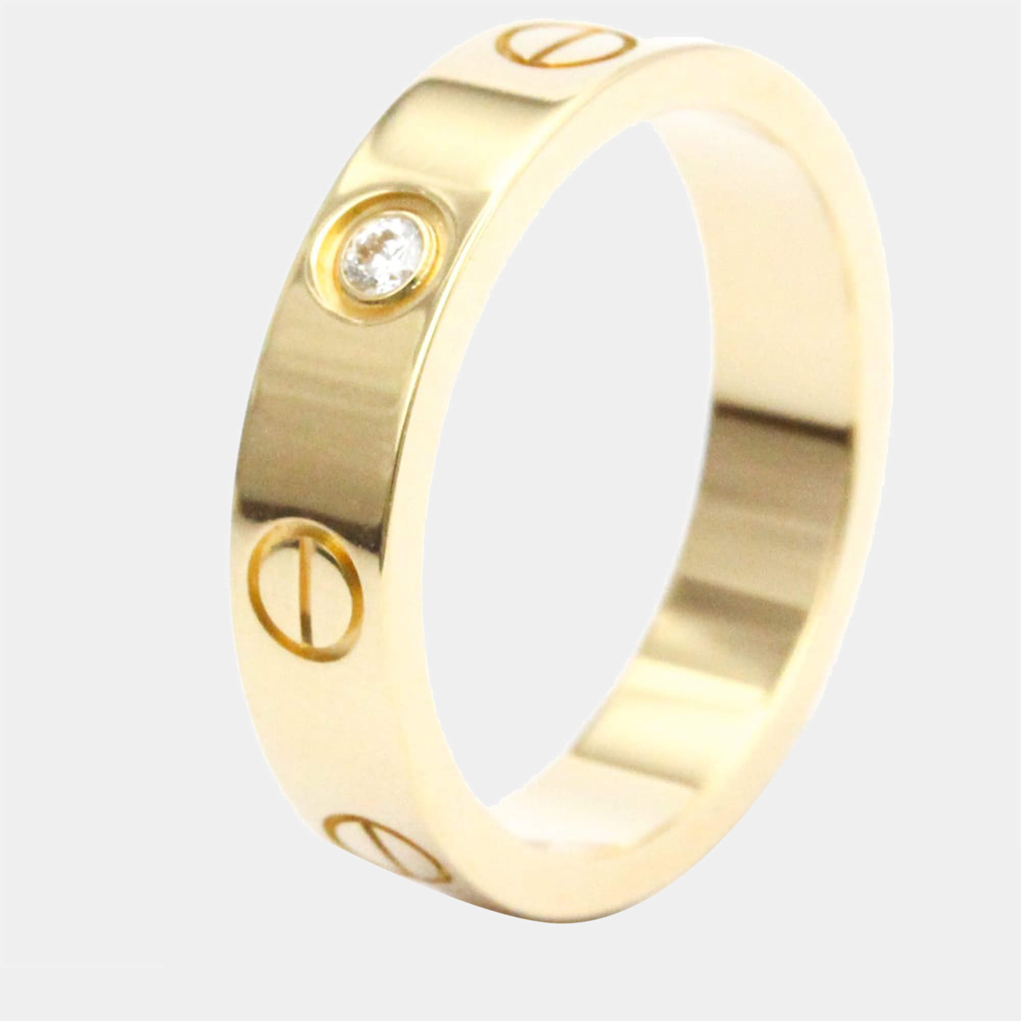 Pre Owned Cartier Love 18K Yellow Gold Diamond Ring EU 48