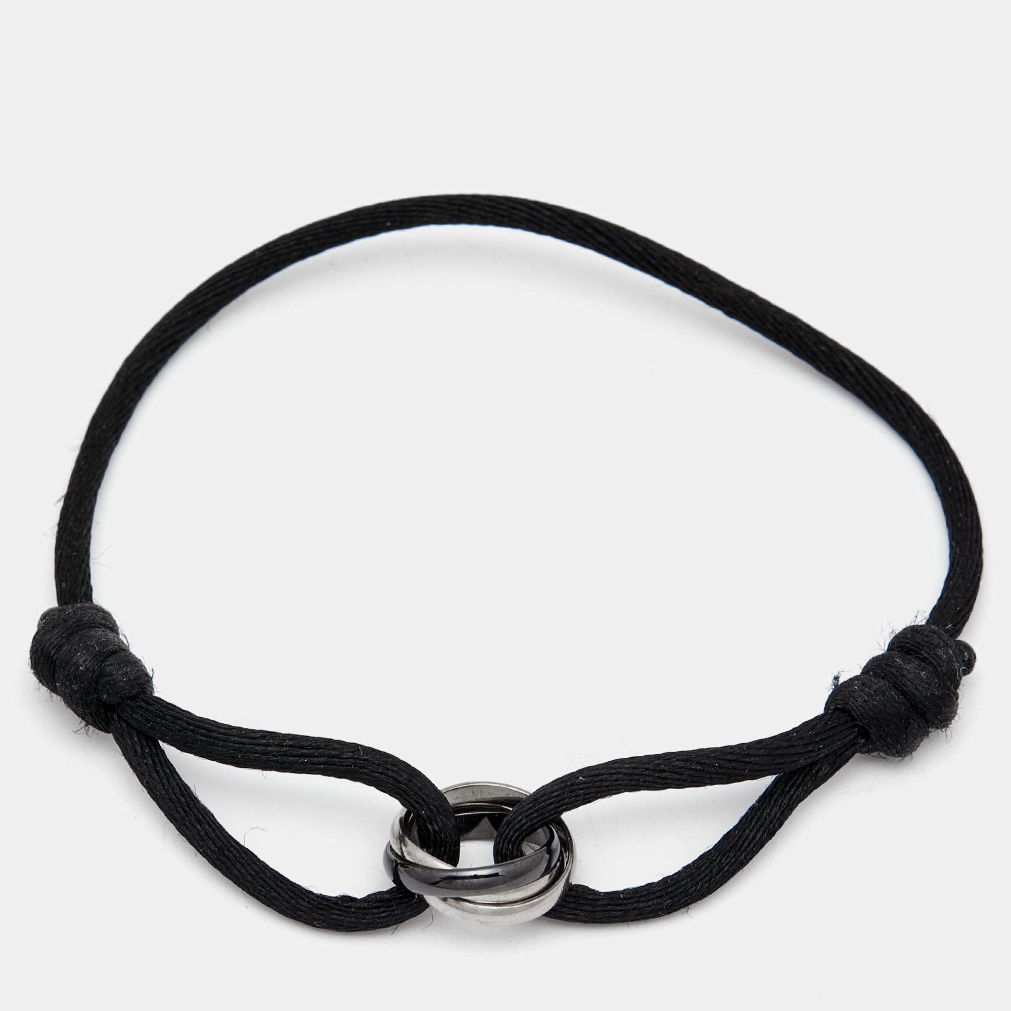 Pre Owned Cartier Trinity Ceramic 18k White Gold Cord Bracelet