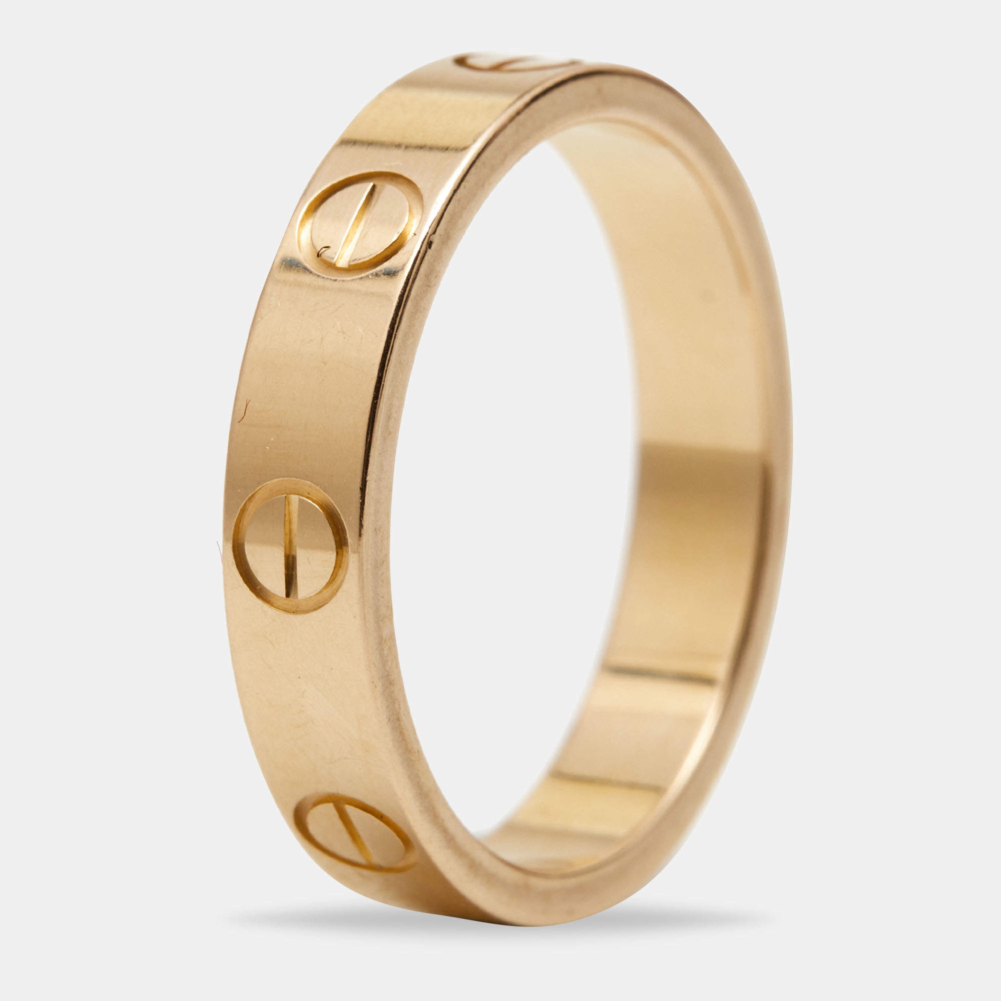 Pre Owned Cartier Love 18K Rose Gold Narrow Wedding Band Ring Size 51