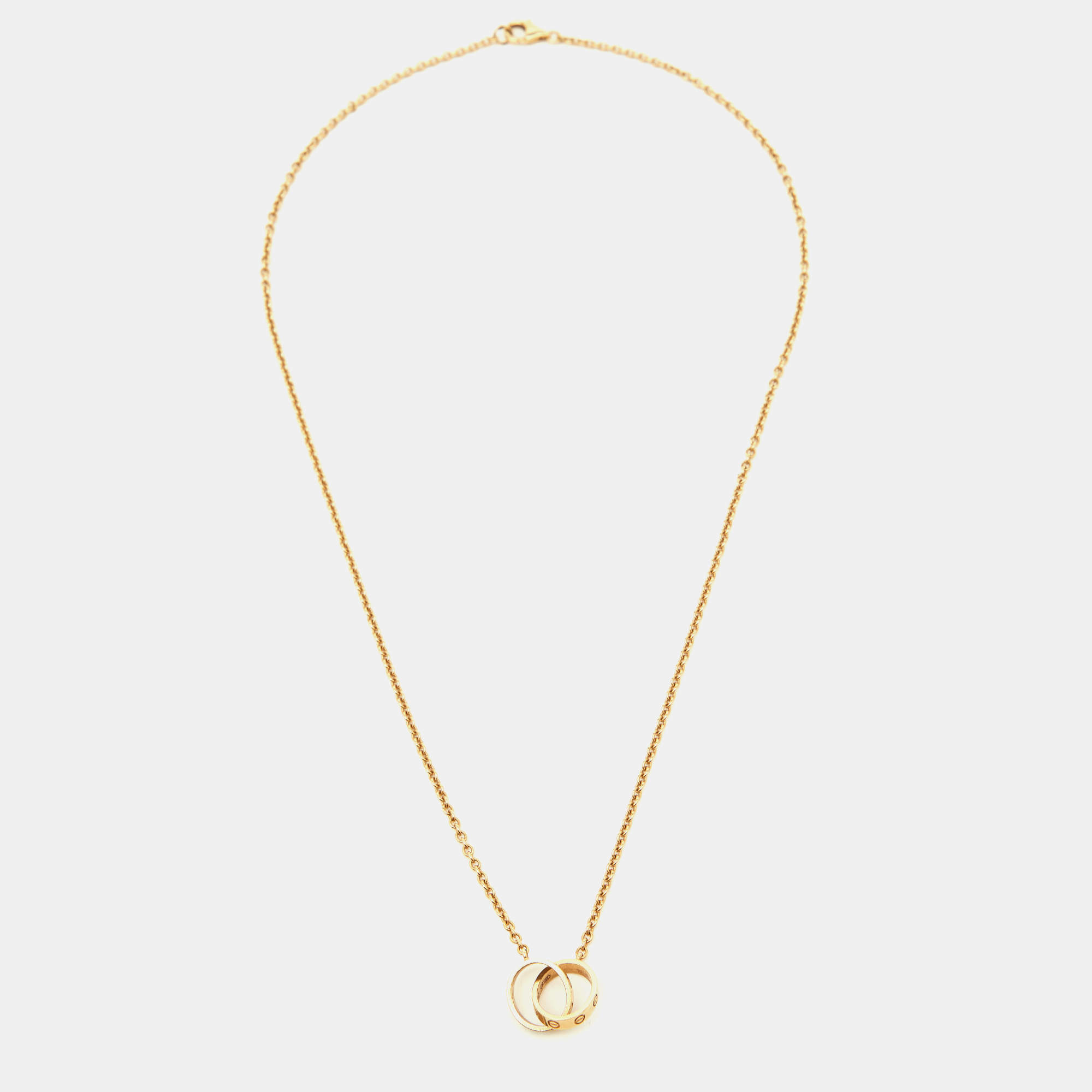 Pre Owned Cartier Love Interlocking Loops 18k Yellow Gold Necklace