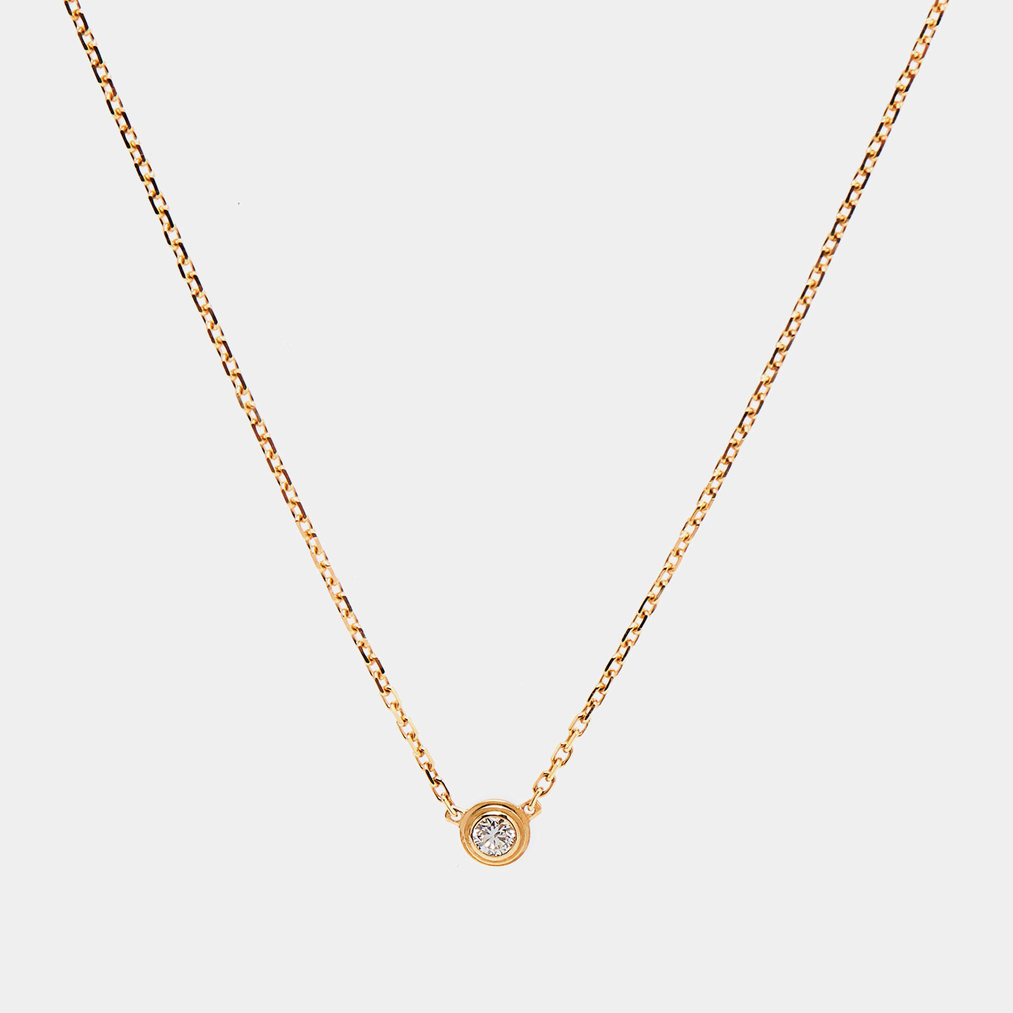 مملوكة مسبقًا Cartier d'Amour Diamond 18k Yellow Gold XS Model Necklace