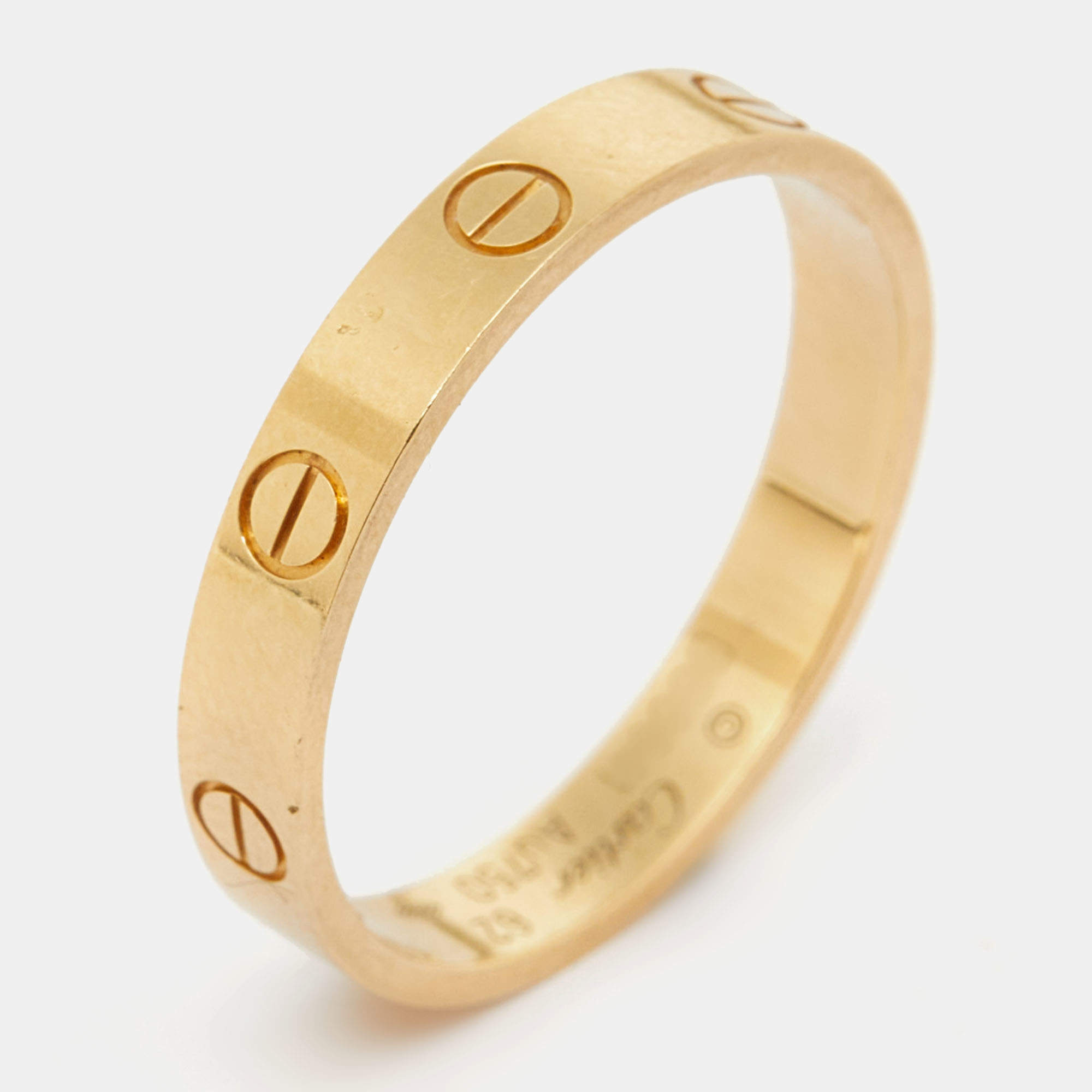 Cartier Love 18k Yellow Gold Wedding Band Ring Size 62