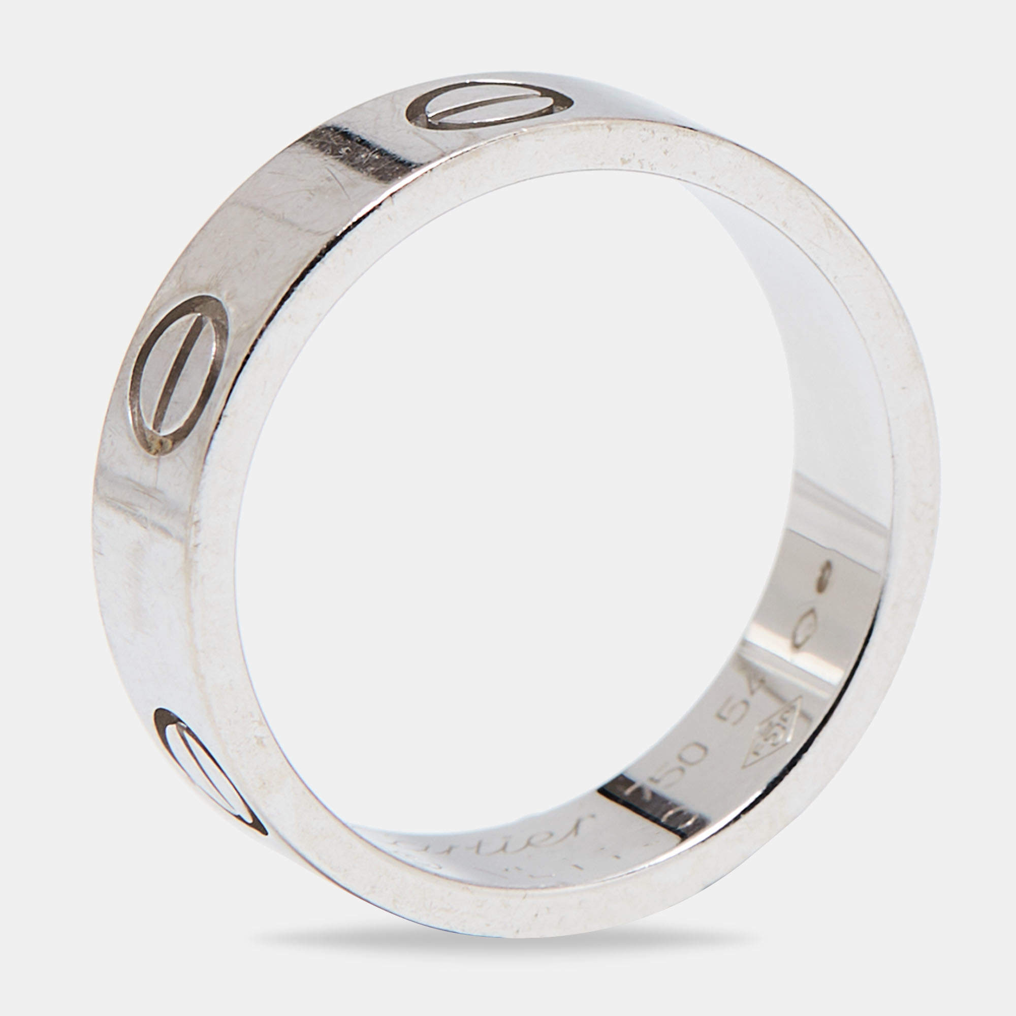 Cartier Love 18k White Gold Ring Size 54 Cartier TLC