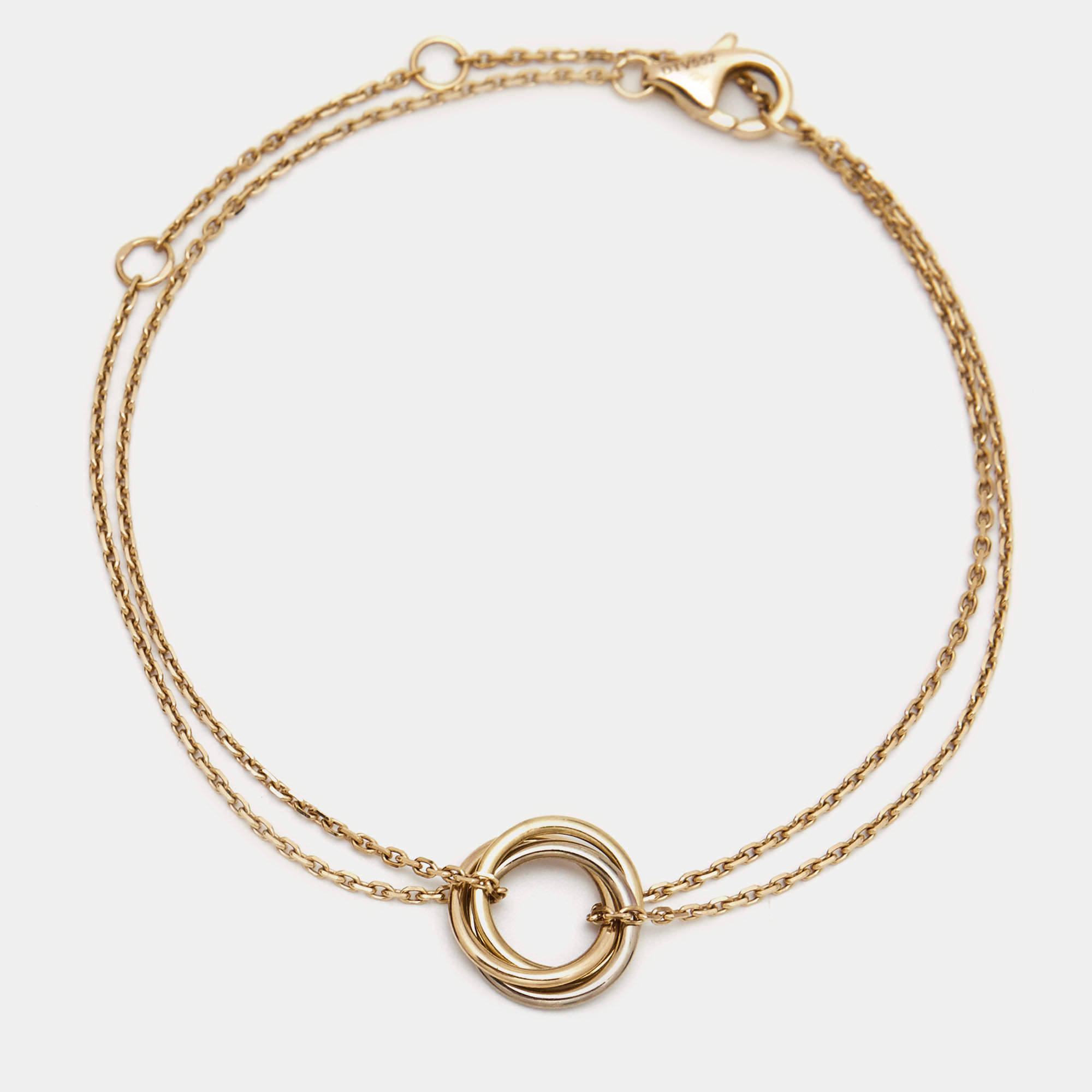 Pre Owned Cartier Trinity 18k Three Tone Gold Small Model Bracelet