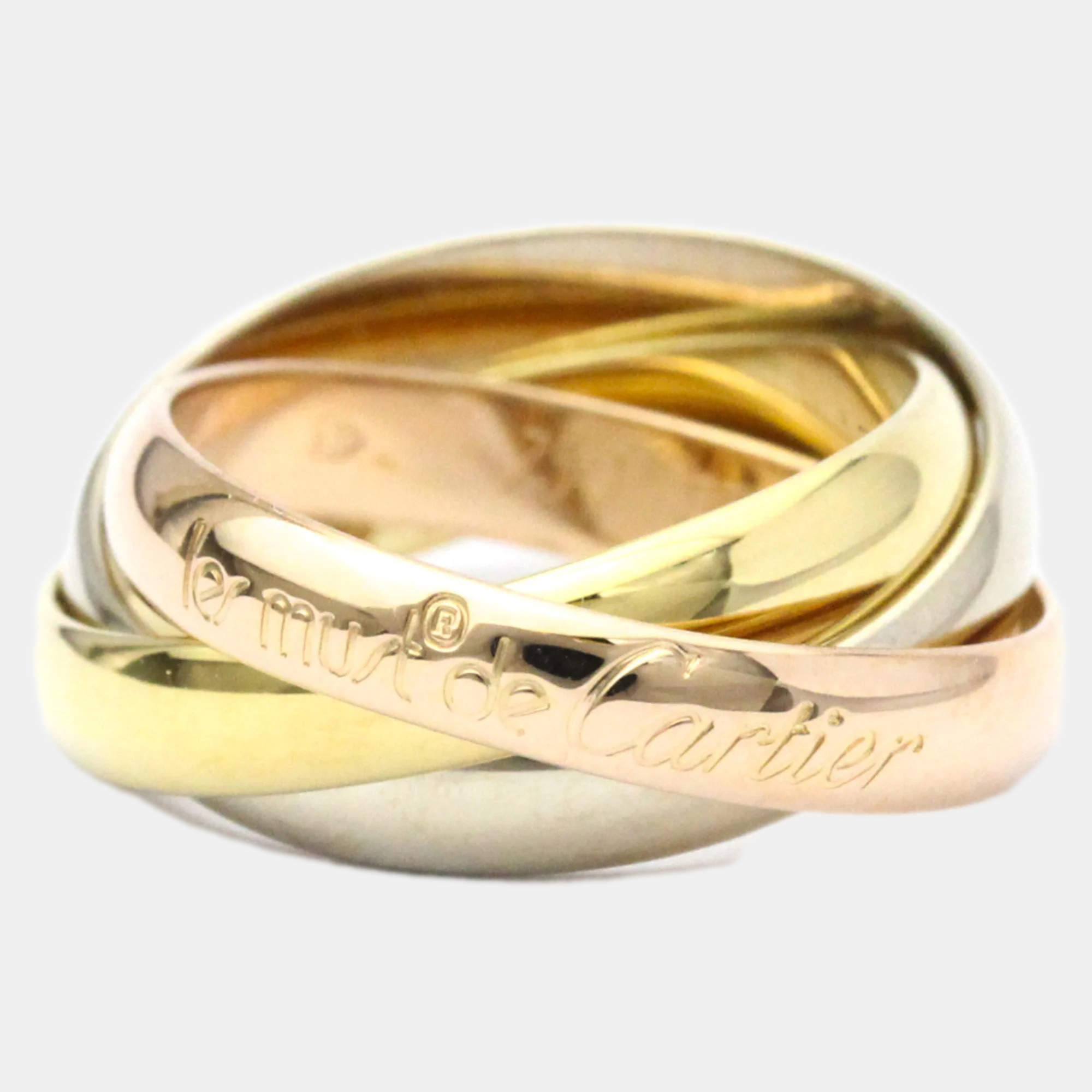 مملوكة مسبقًا Cartier Les Must de Cartier 18K Yellow Rose and White Gold Ring EU 50