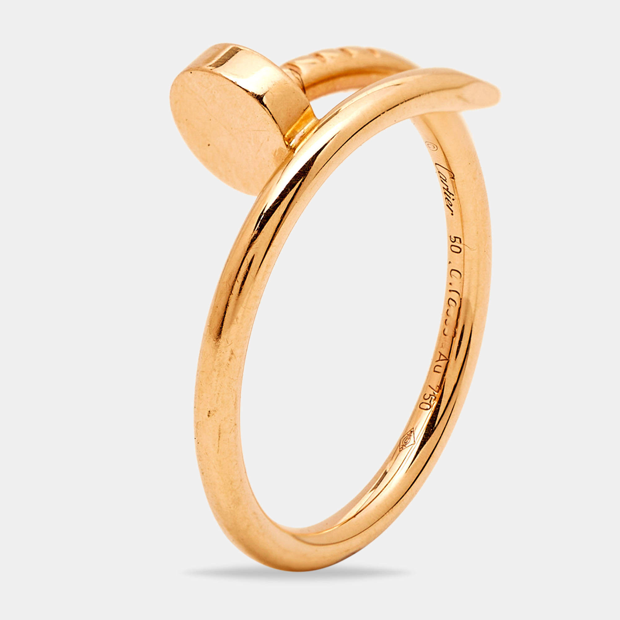 Pre Owned Cartier Juste Un Clou 18k Rose Gold Small Model Ring Size 50