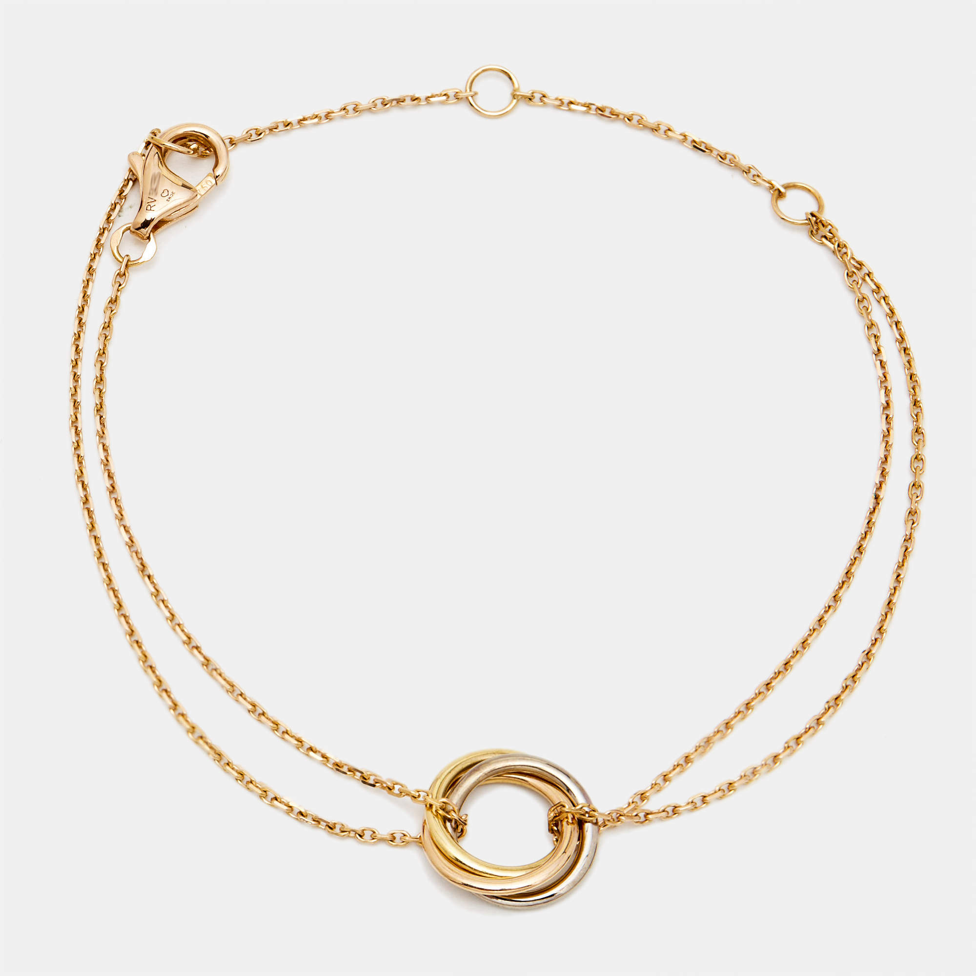 Pre Owned Cartier Trinity 18k Three Tone Gold Bracelet