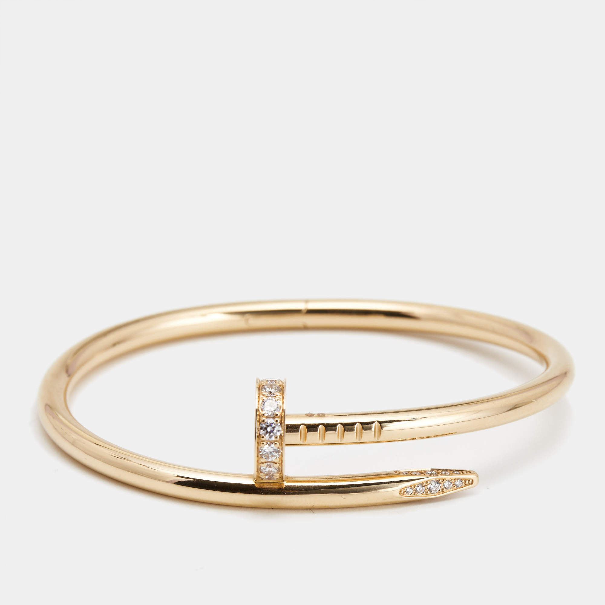 مملوكة مسبقًا Cartier Juste Un Clou Diamonds 18k Rose Gold Bracelet 15