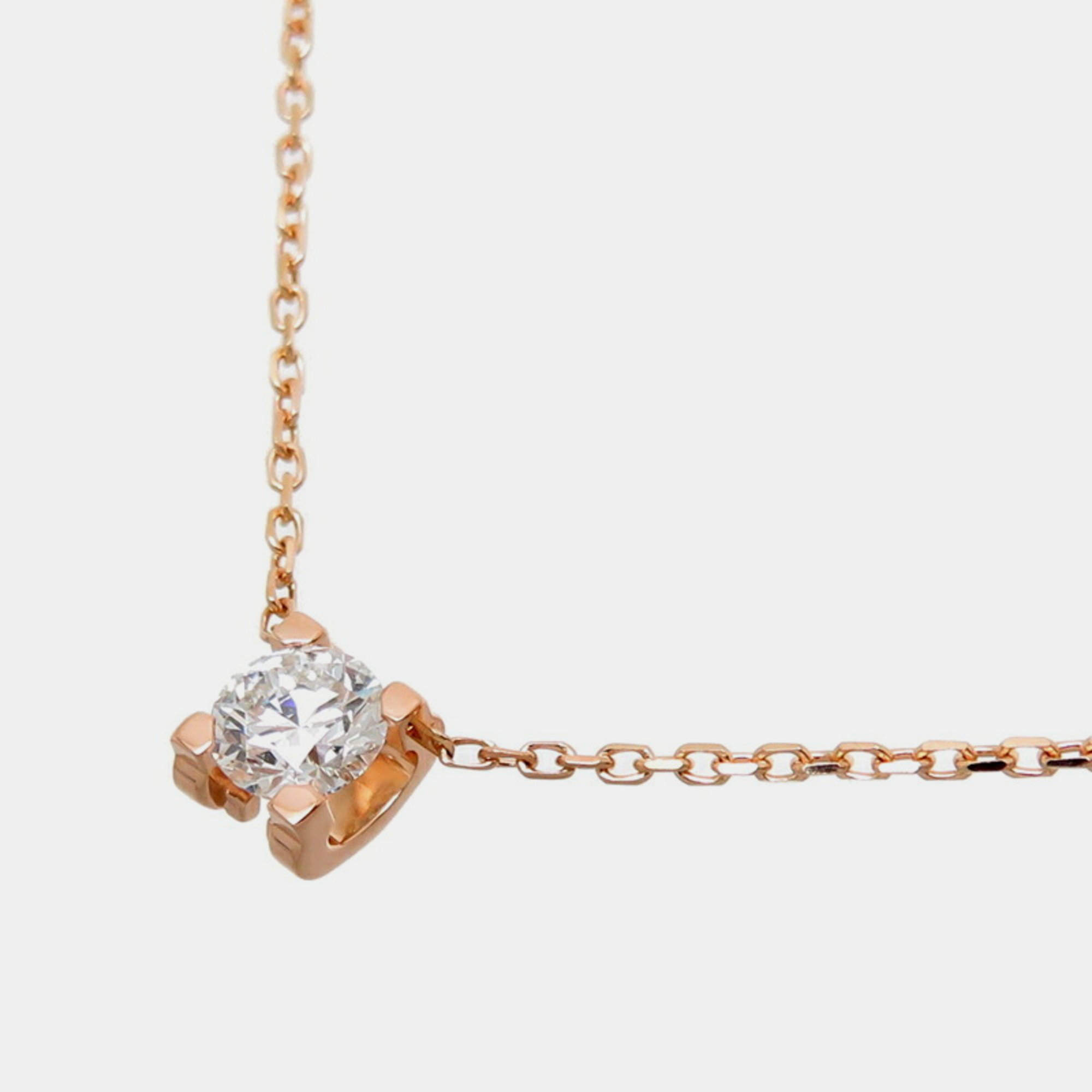 Cartier C De Cartier 18K Rose Gold Diamond Necklace Cartier TLC