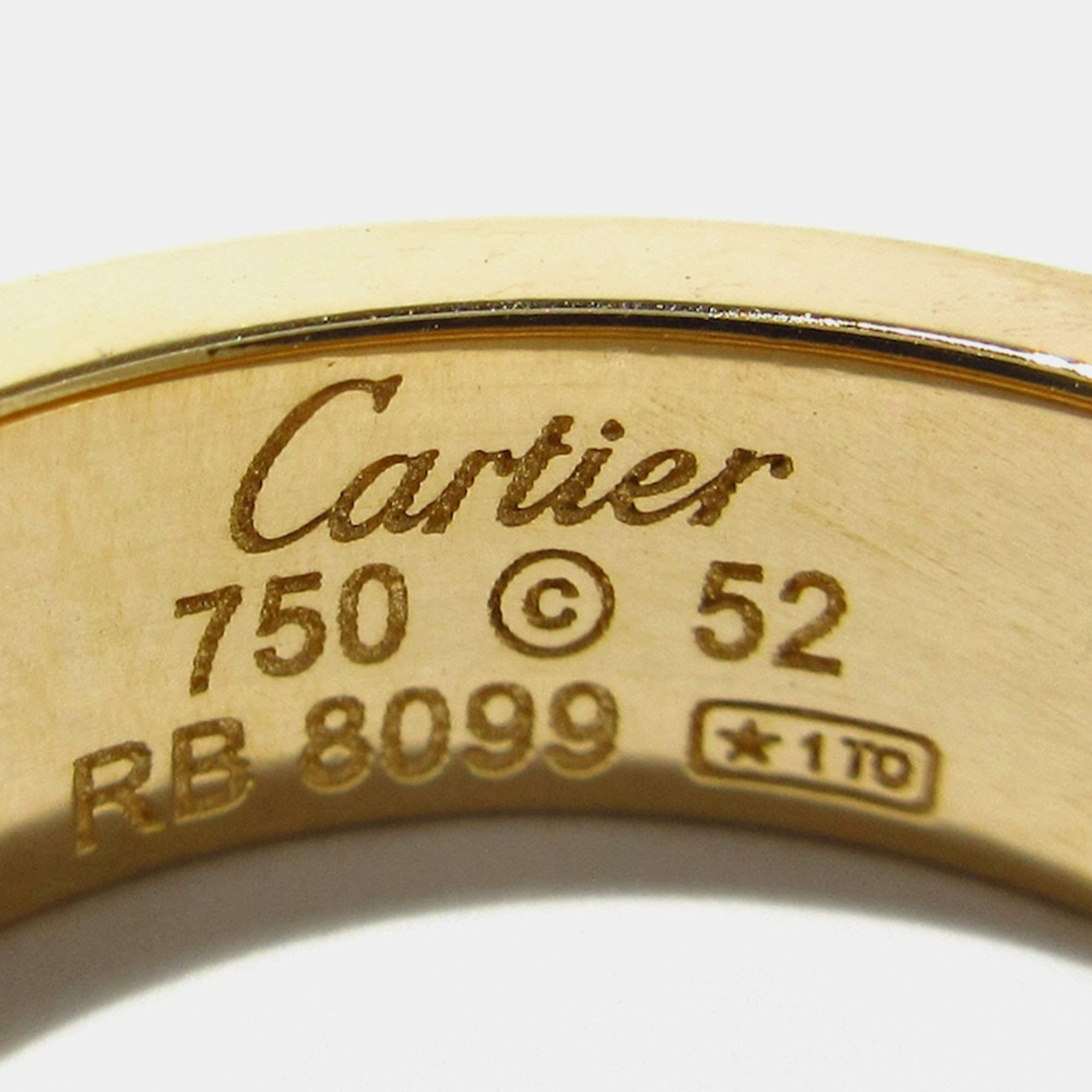 Cartier Love 18K Rose Gold Diamond Ring EU 52 Cartier TLC