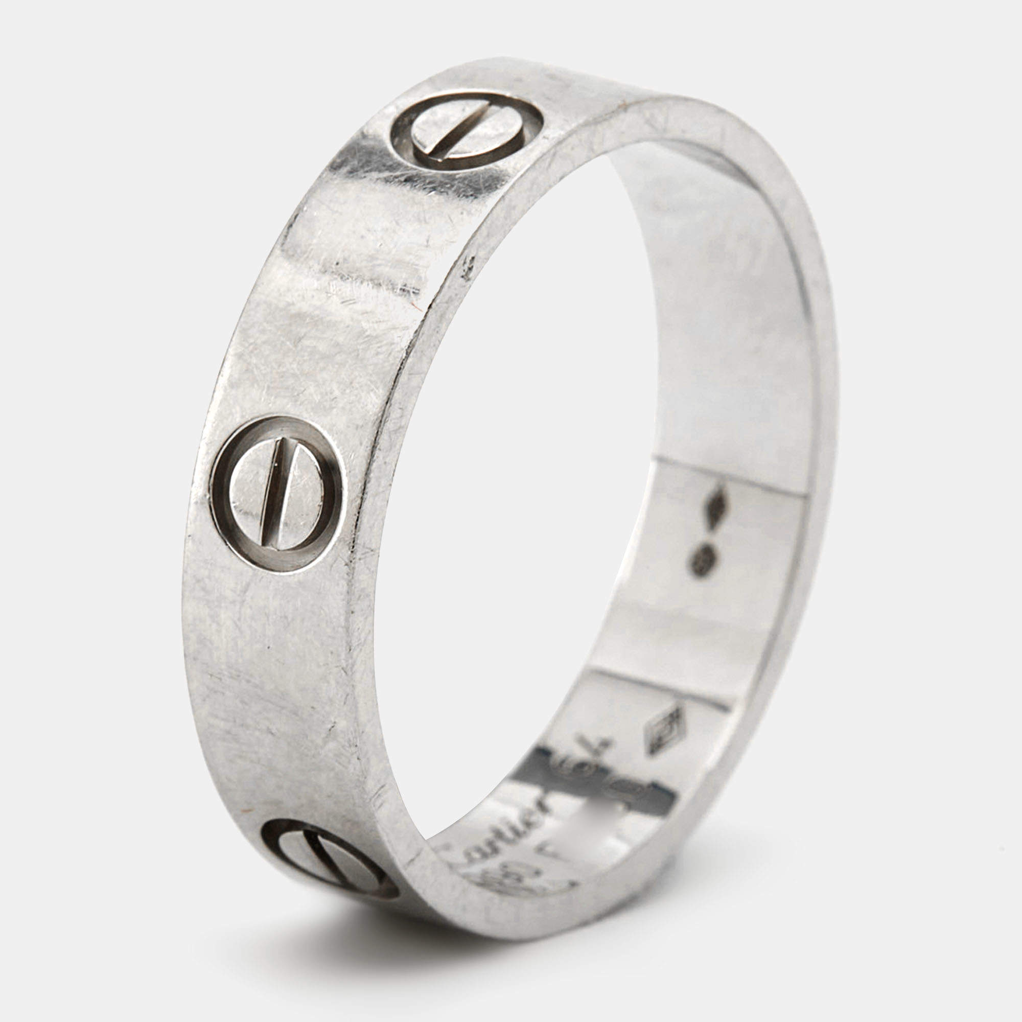 Pre Owned Cartier Love Platinum Ring Size 64