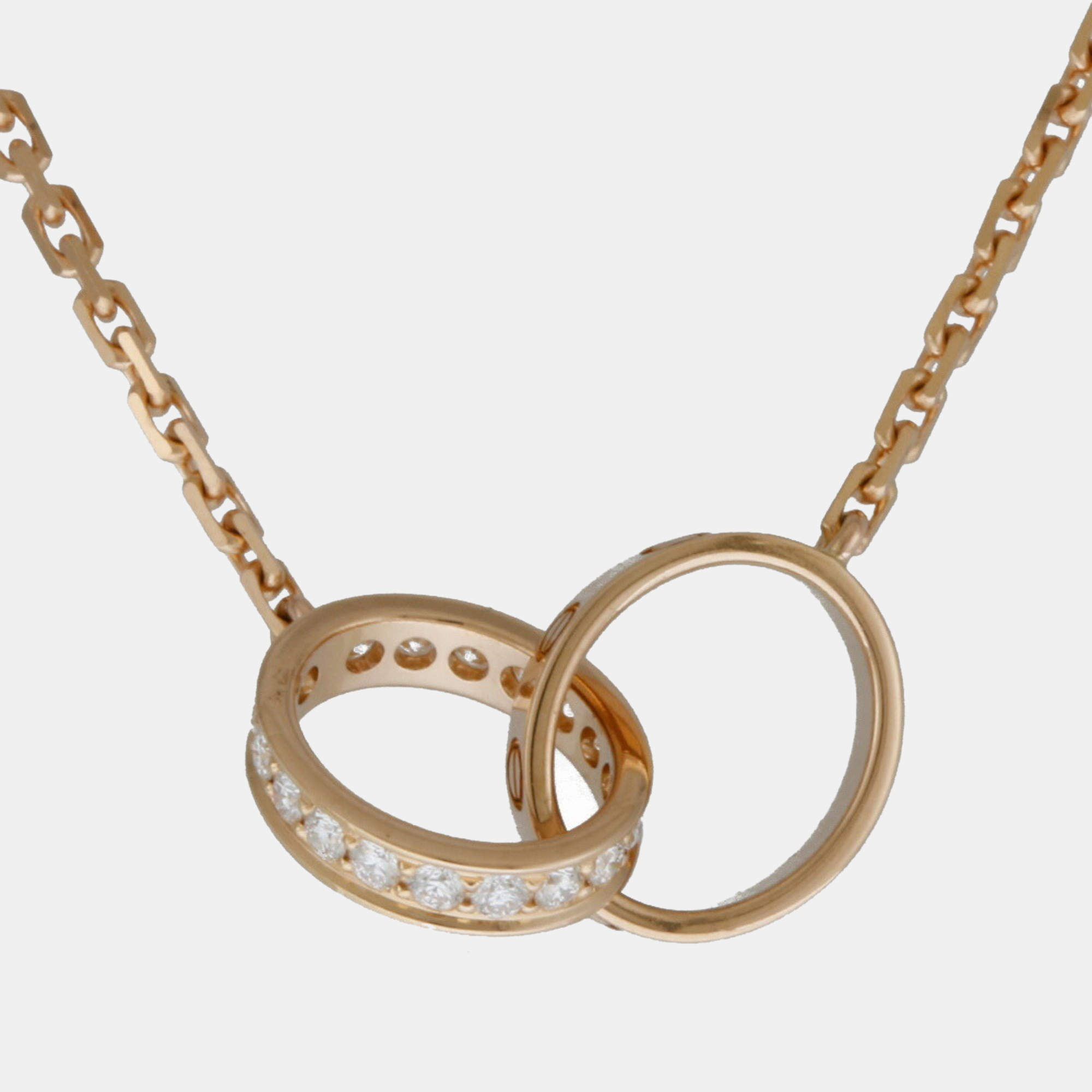 Cartier 18k Rose Gold and Diamond Baby Love Necklace