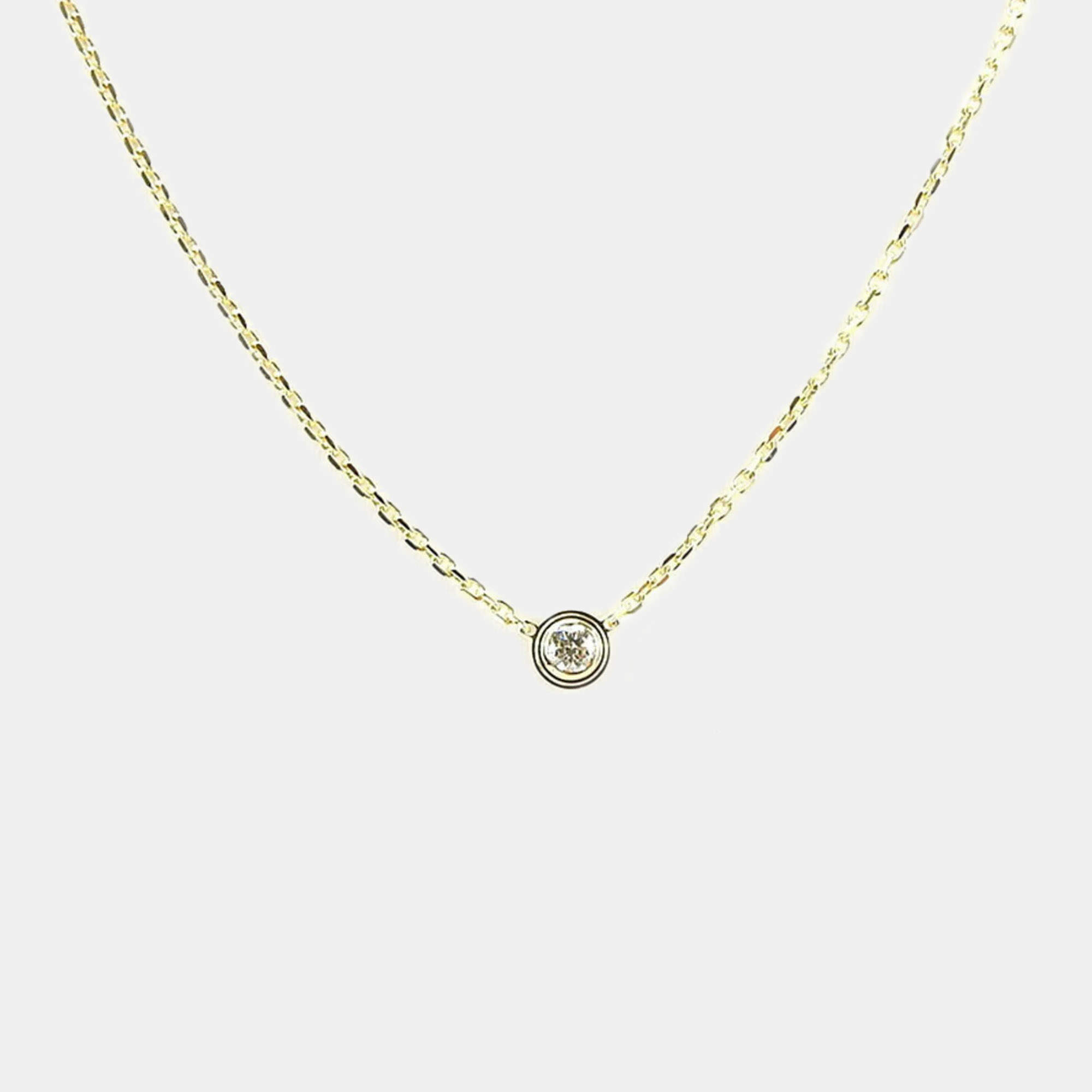 Pre Owned Cartier 18K Yellow Gold and Diamond D'amour Pendant Necklace