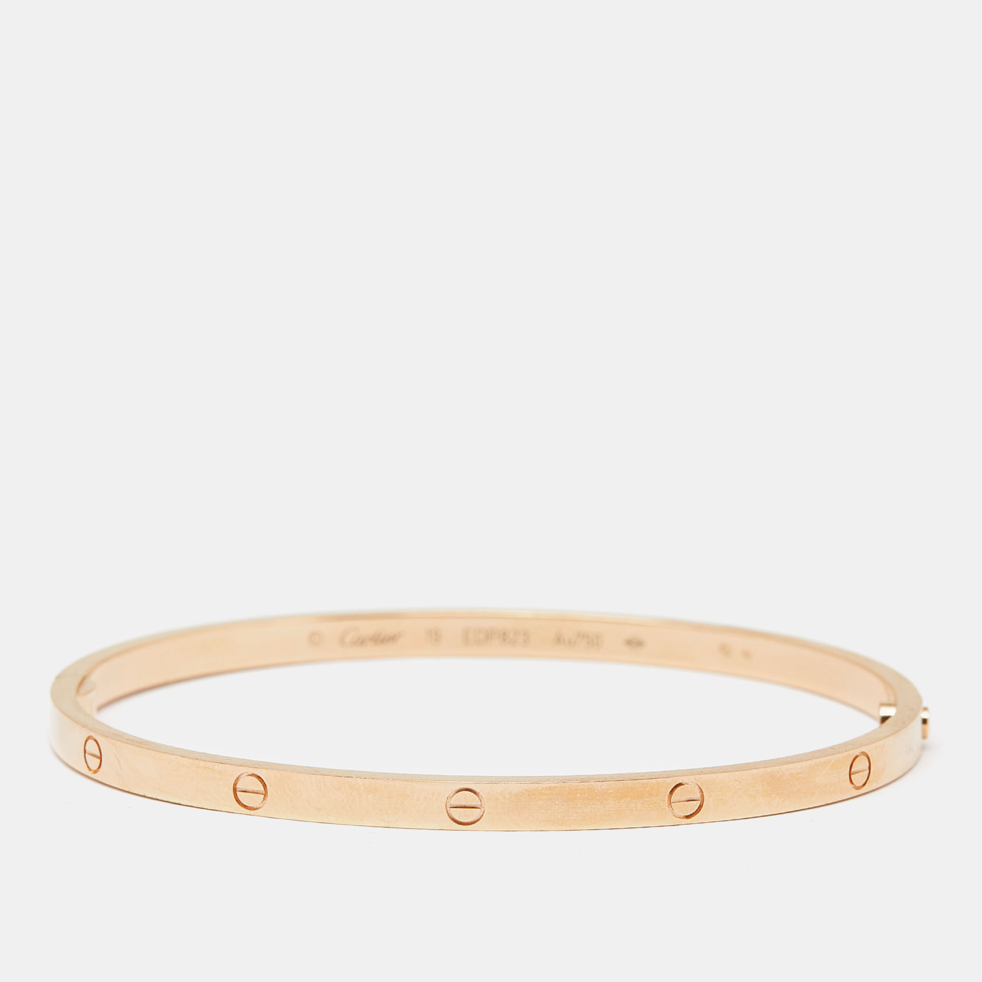 Pre Owned Cartier Love 18k Rose Gold Small Model Bracelet 19