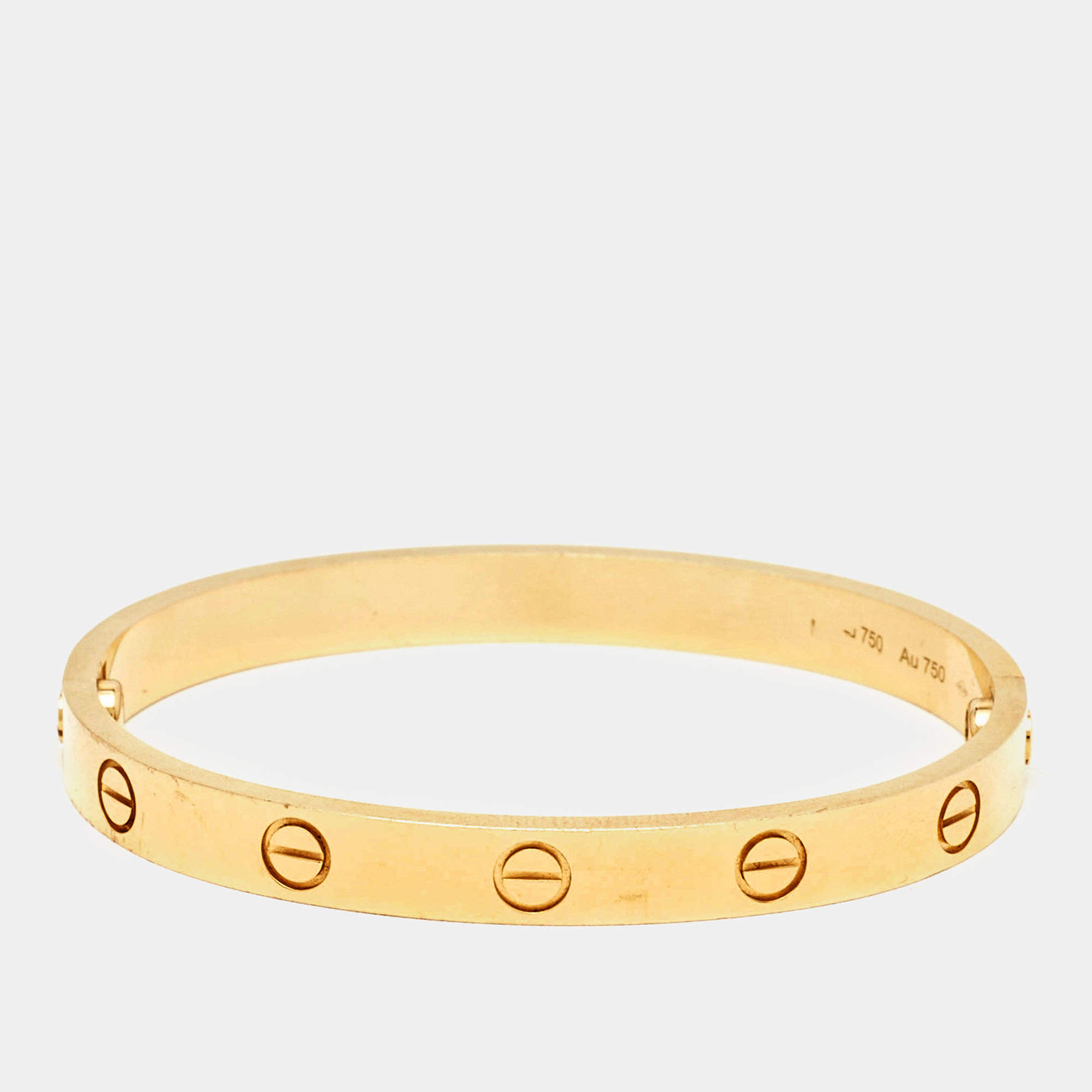 Pre Owned Cartier Love 18k Yellow Gold Bracelet 16