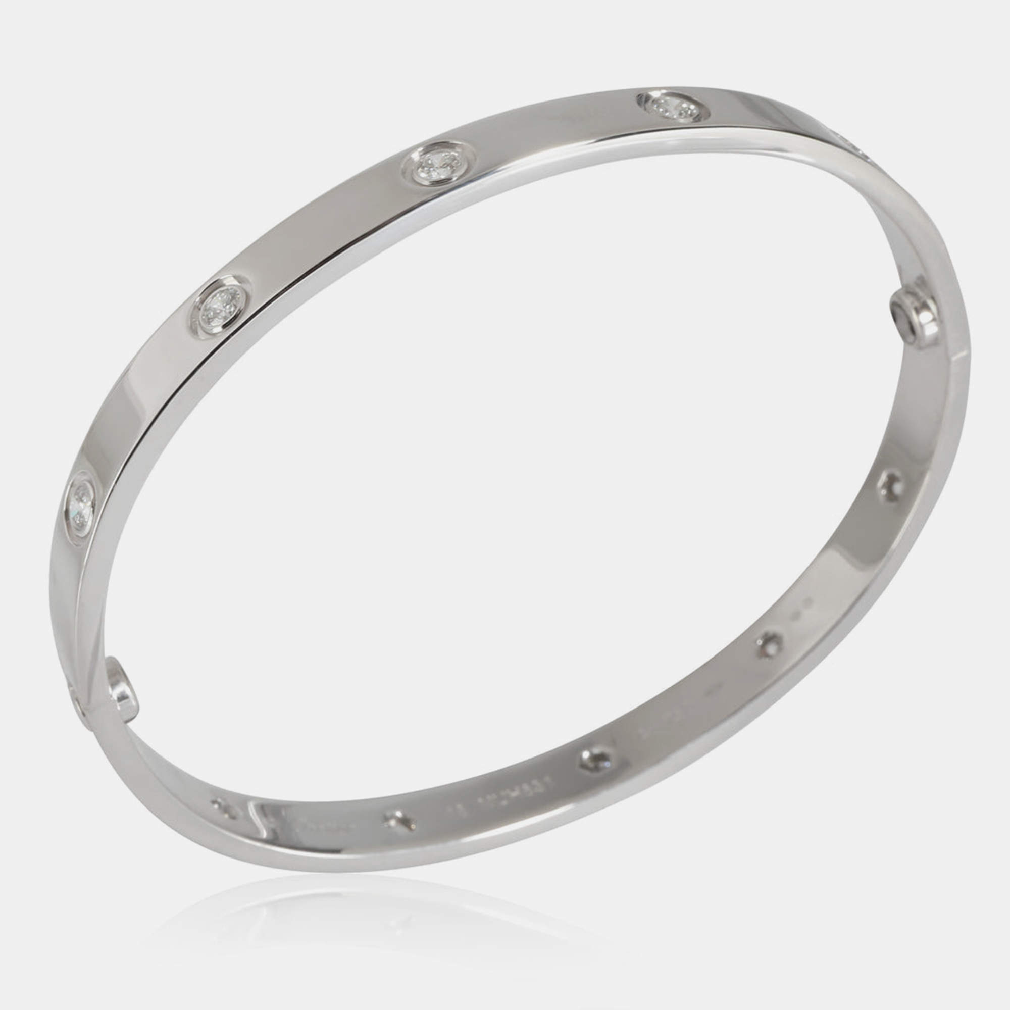 Cartier 18K White Gold 0.96 CTW Love Bracelet