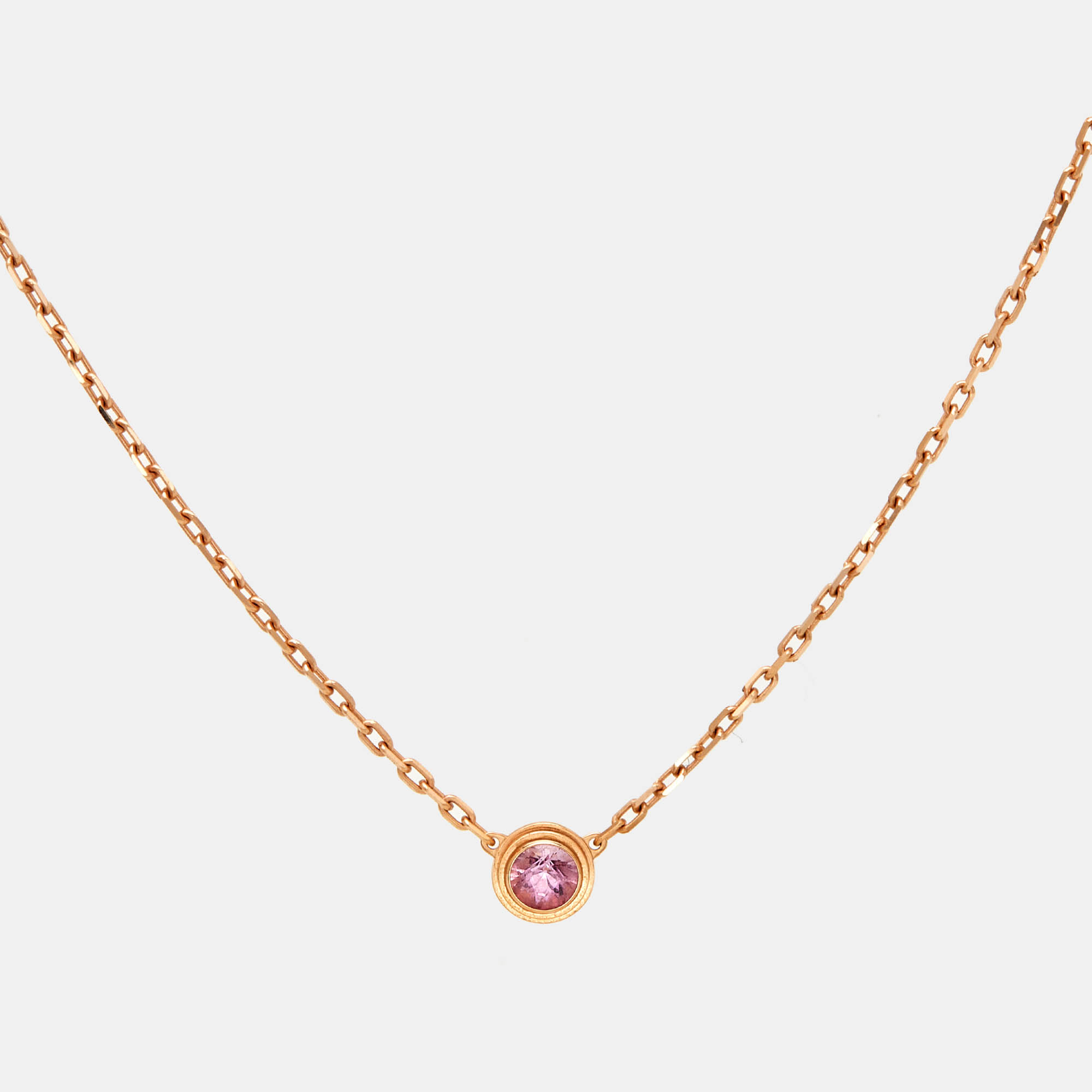 Pre Owned Cartier  D'Amour Pink Sapphire 18k Rose Gold Necklace