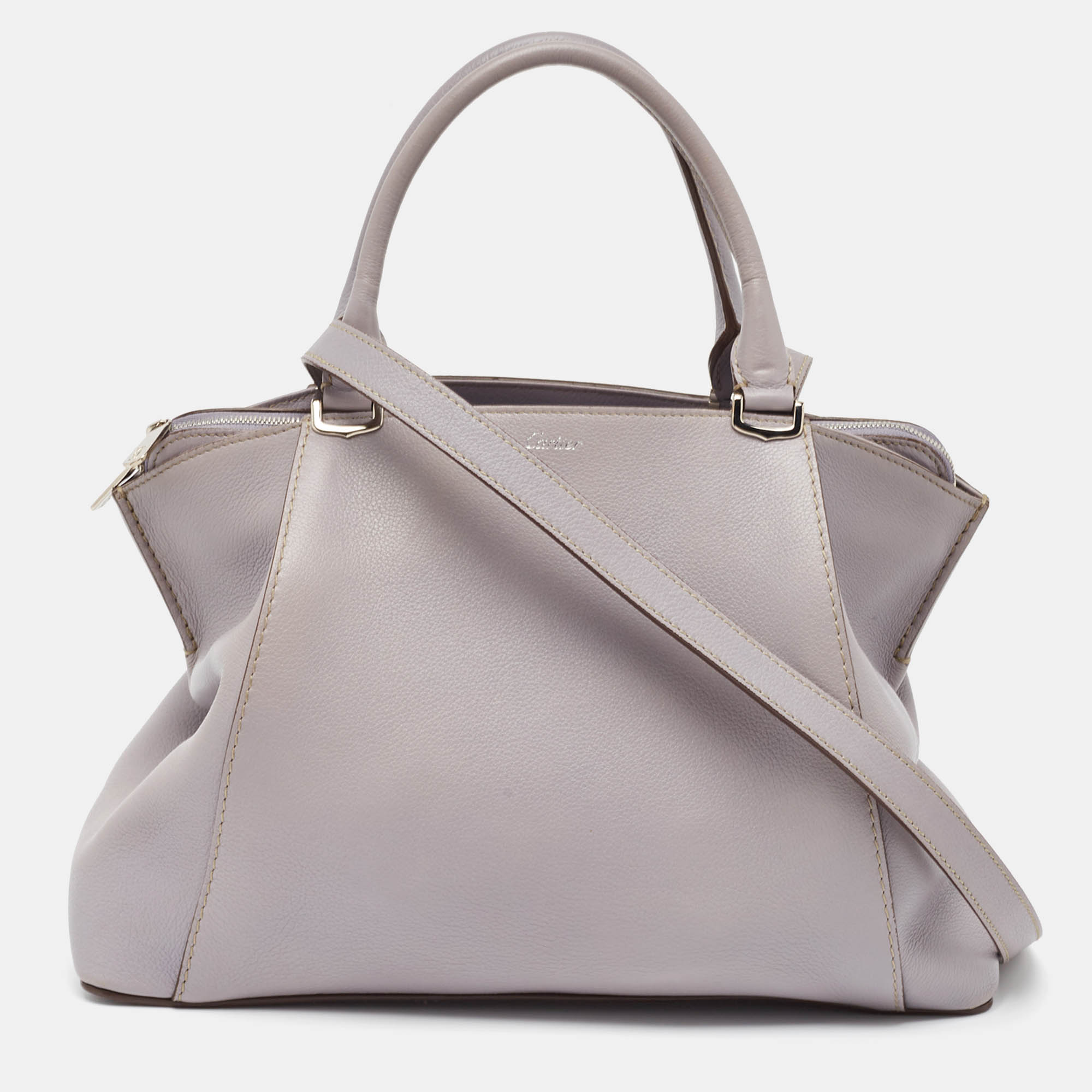 Cartier Mauve Leather Small C de Cartier Satchel