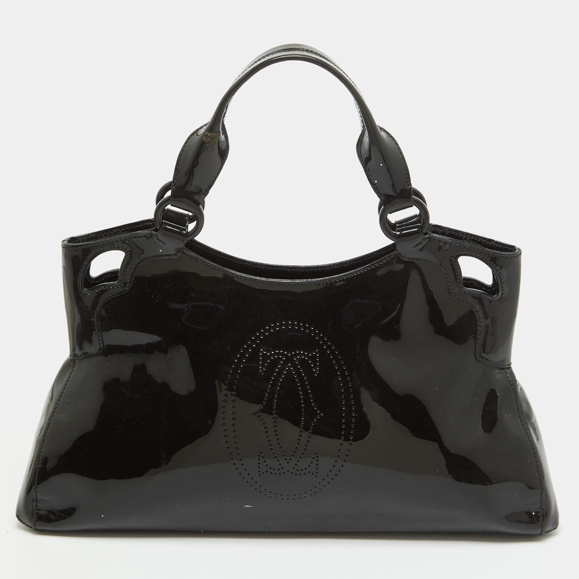Cartier Black Patent Leather Small Marcello De Cartier Tote