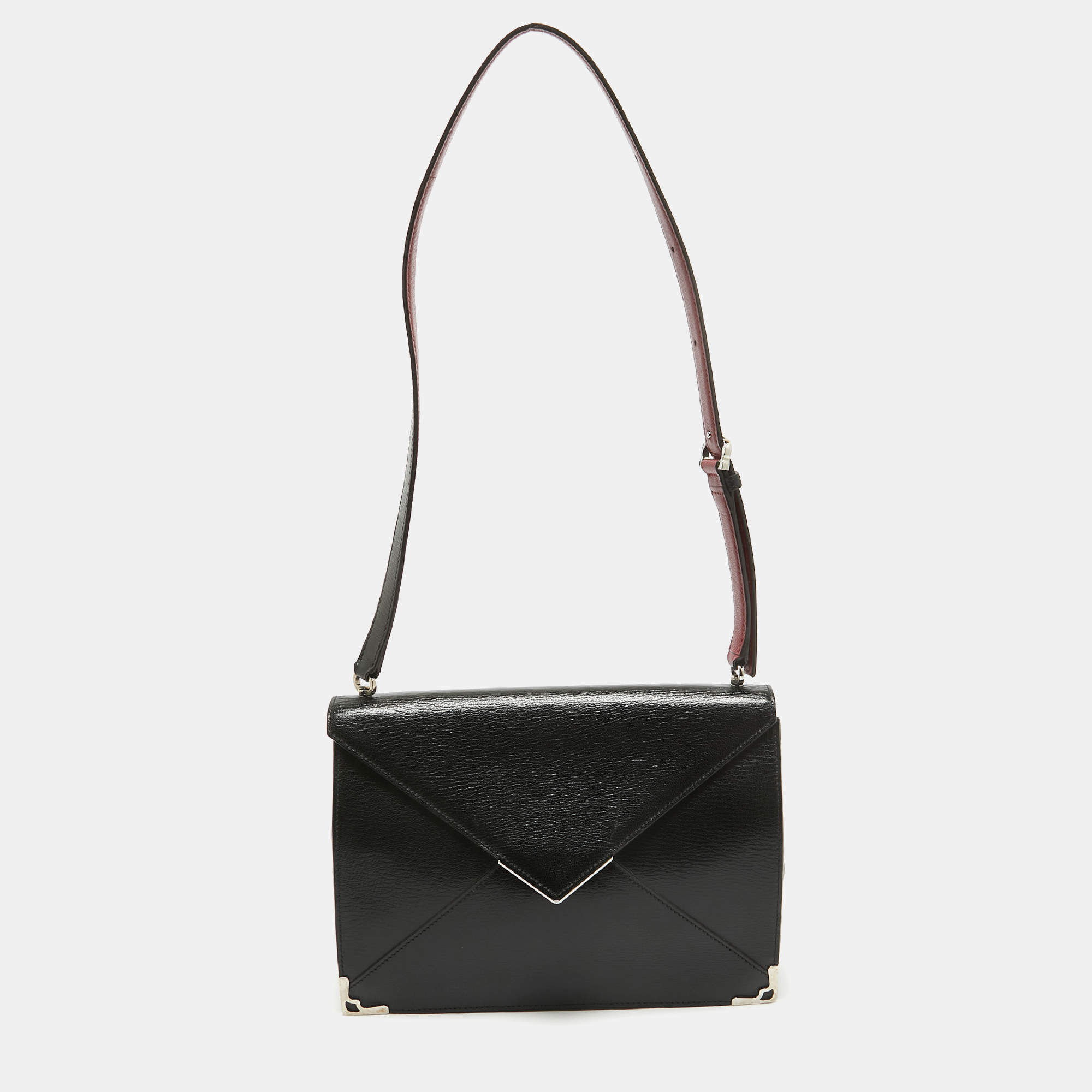 Pre Owned Cartier Black Leather Envelope Shoulder Bag