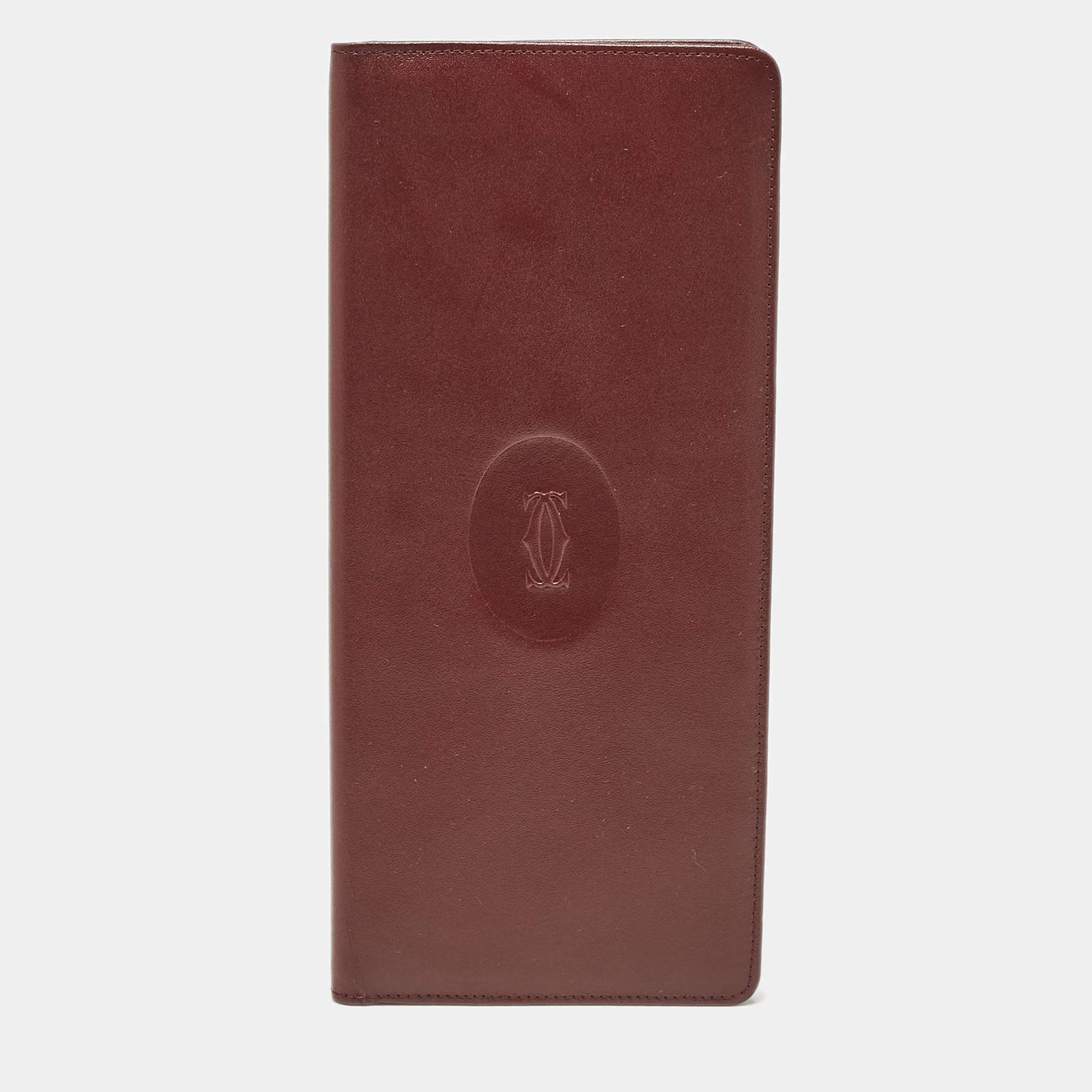 Cartier Red Leather Must de Cartier Bifold Long Wallet