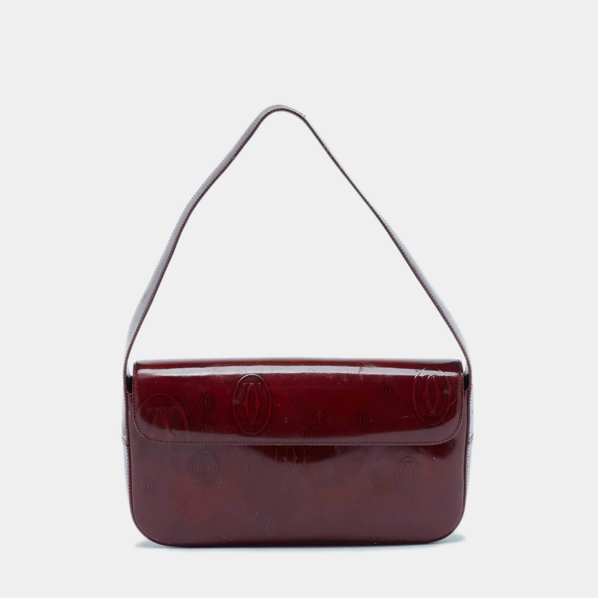 Cartier Red Patent Leather Happy Birthday Flap Bag