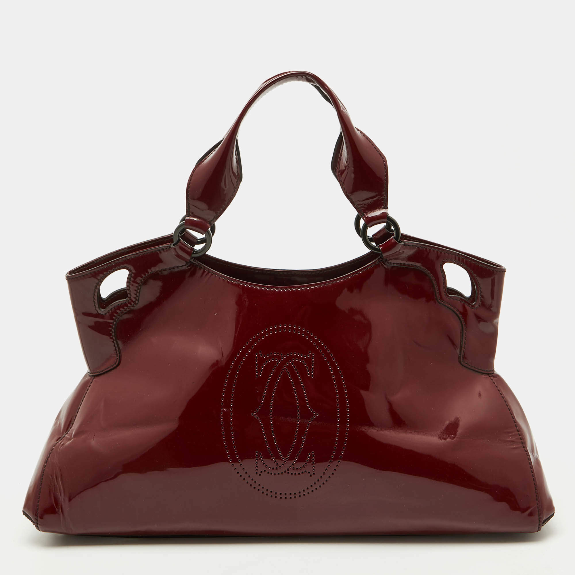 Cartier Burgundy Patent Leather Large Marcello de Cartier Bag